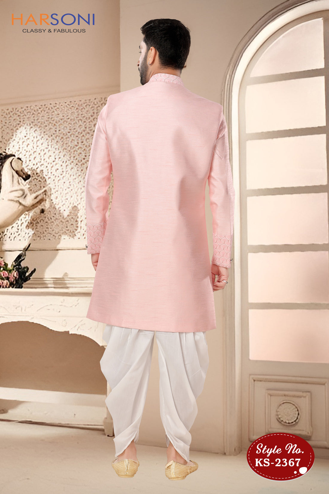 UNIQUE STYLE INDO-WESTERN SET IN PINK TONE