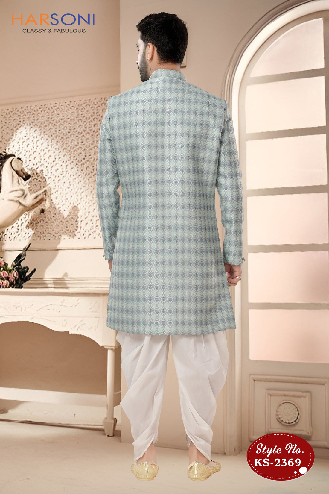 INDO-WESTERN SET IN BLUE TONE