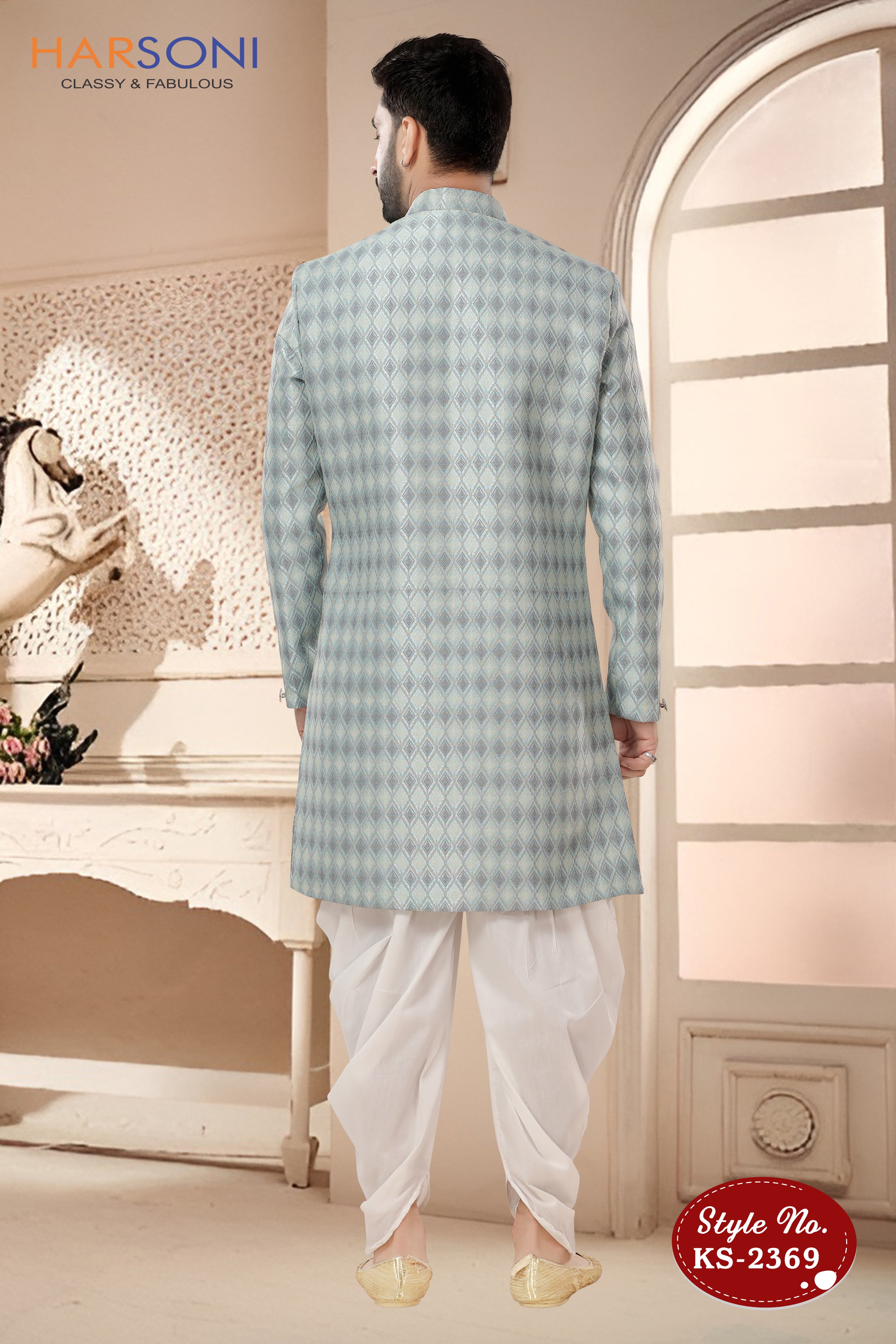 INDO-WESTERN SET IN BLUE TONE