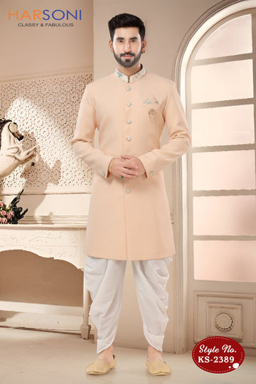 PEACH INDO-WESTERN SET IN UNIQUE STYLE