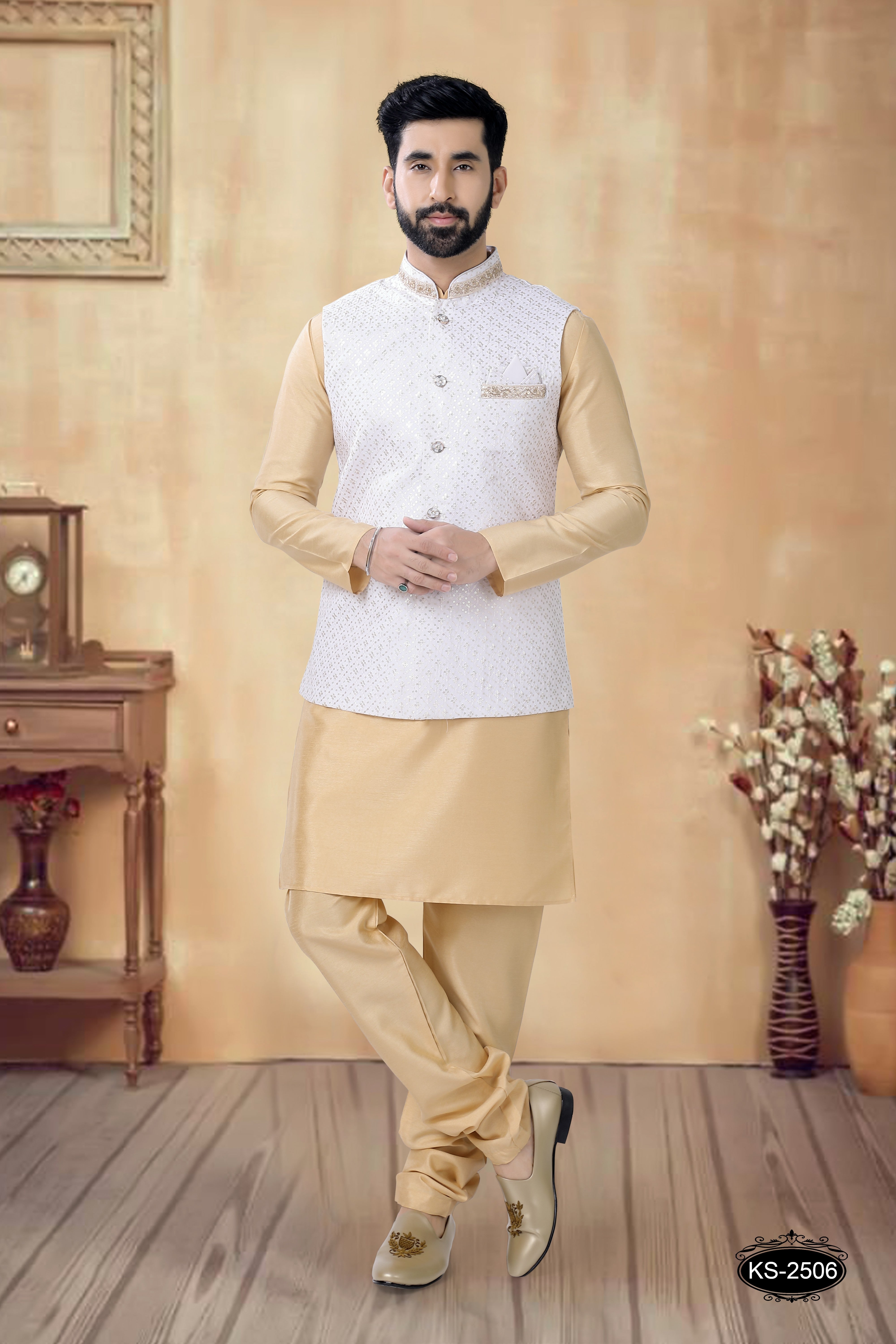 WHITE SILK JACKET FOR EVERY OCCASIONAL WEAR