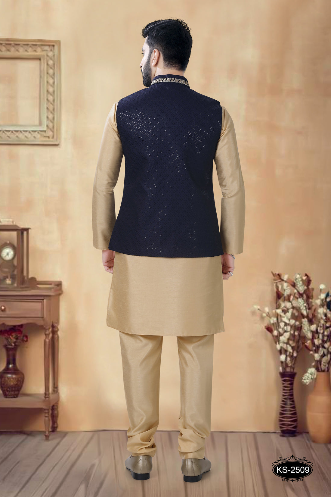 BLUE SILK JACKET FOR EVERY OCCASIONAL WEAR