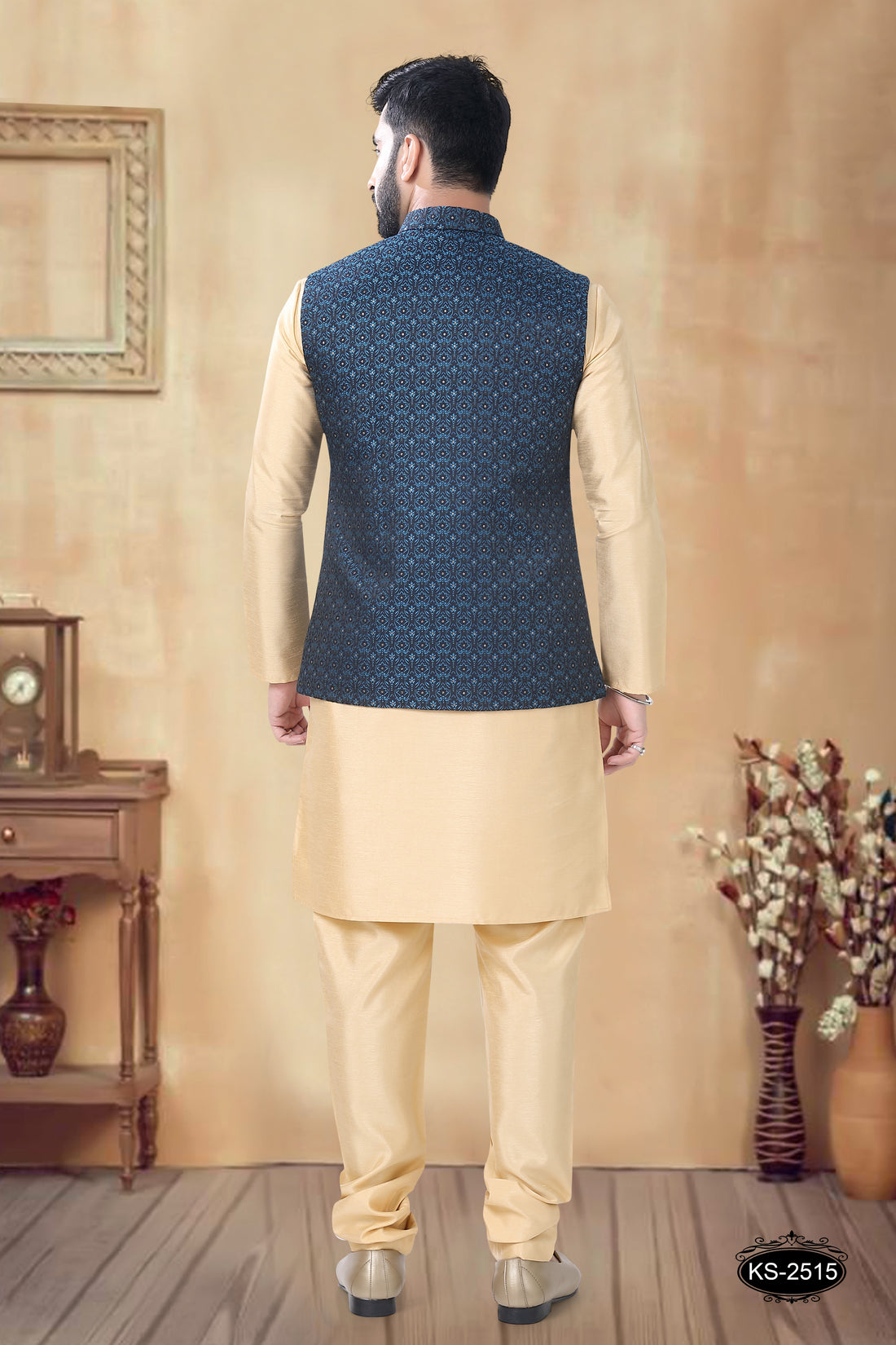 BLUE HUE JACKET SETIN UNIQUE PATTERN PERFECT FOR EVERY FESTIVITY