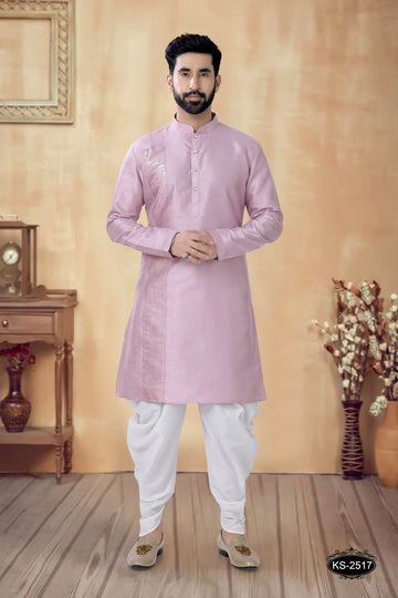 ONION-PINK KURTA WITH DESIGNER PATTA FOR EVERY OCCASIONS