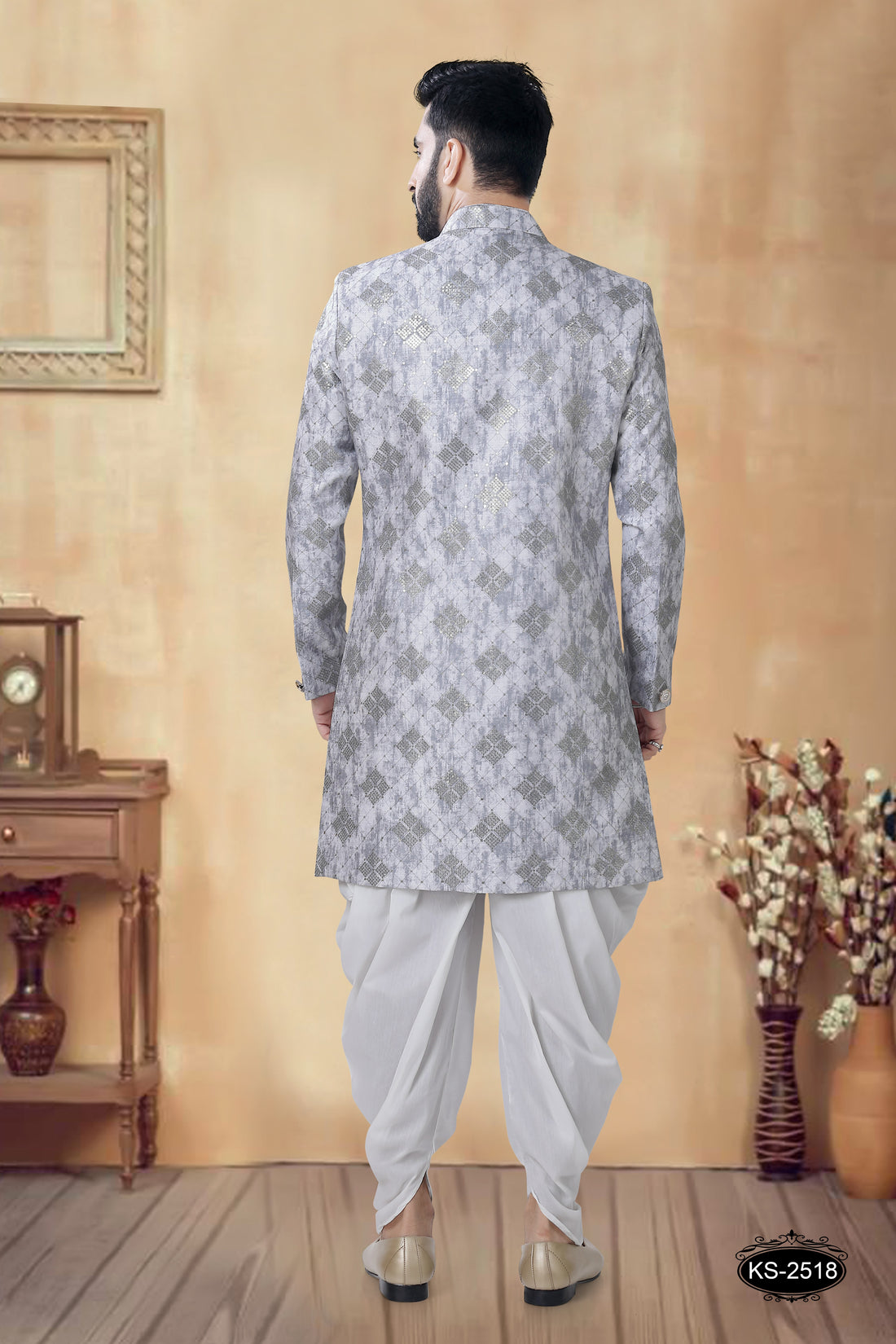 GREY TONE INDO-WESTERN SET IN UNIQUE PATTERN FOR EVERY FESTIVITY