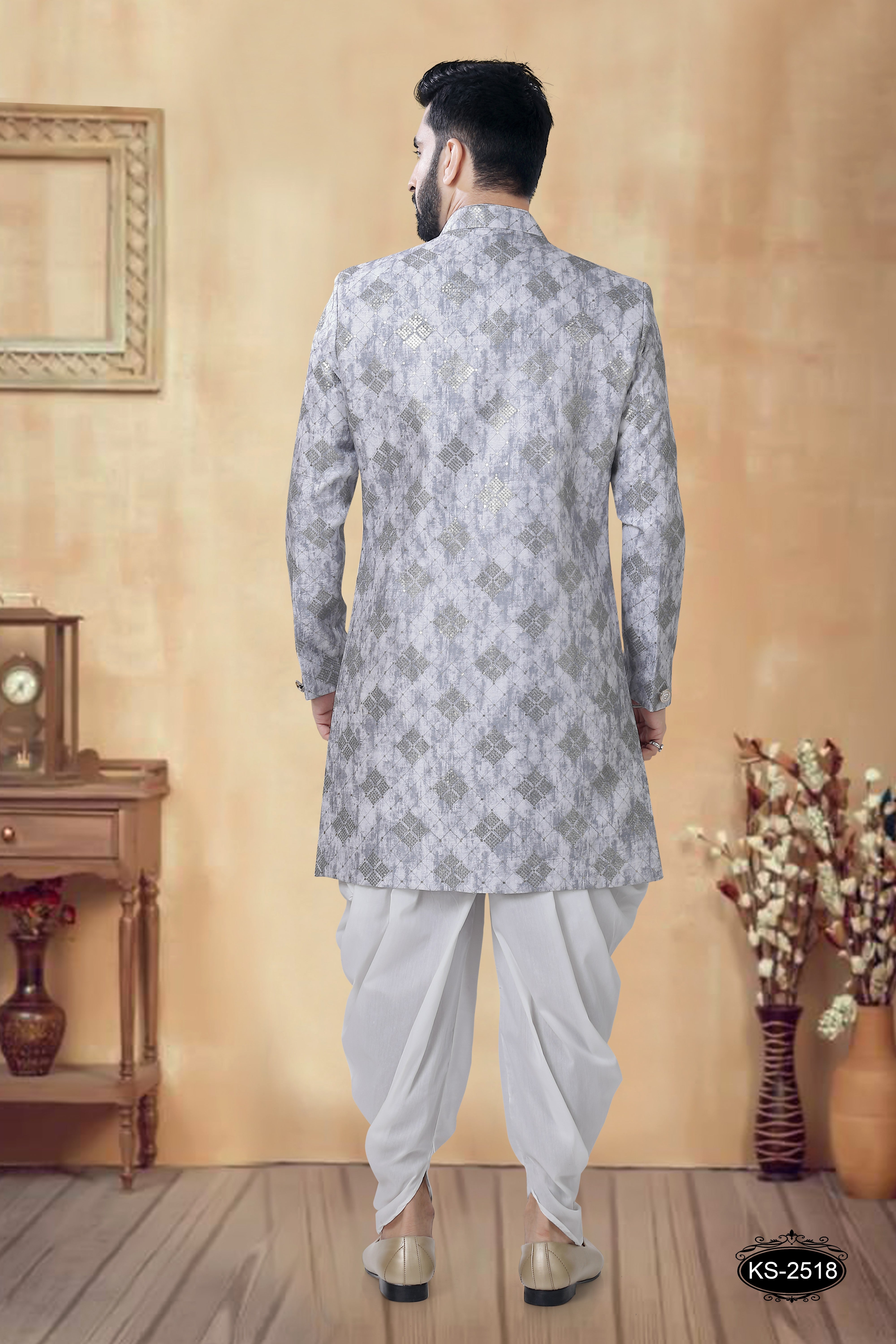 GREY TONE INDO-WESTERN SET IN UNIQUE PATTERN FOR EVERY FESTIVITY