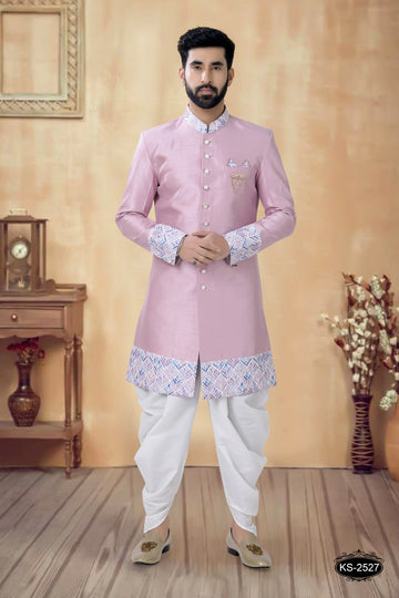 ONION-PINK HUE UNIQUE PATTERN INDO-WESTERN SET FOR EVERY FESTIVITY