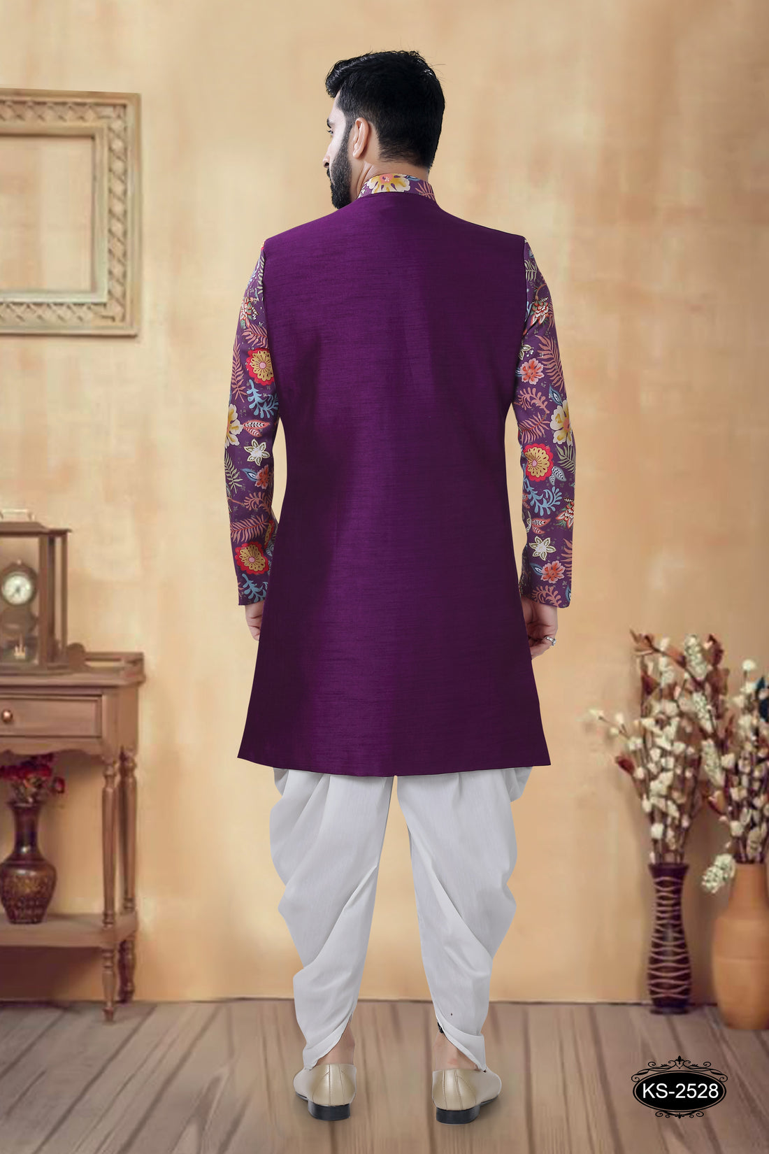 PURPLE TONE UNIQUE STYLE INDO-WESTERN SET FOR EVERY FESTIVITY