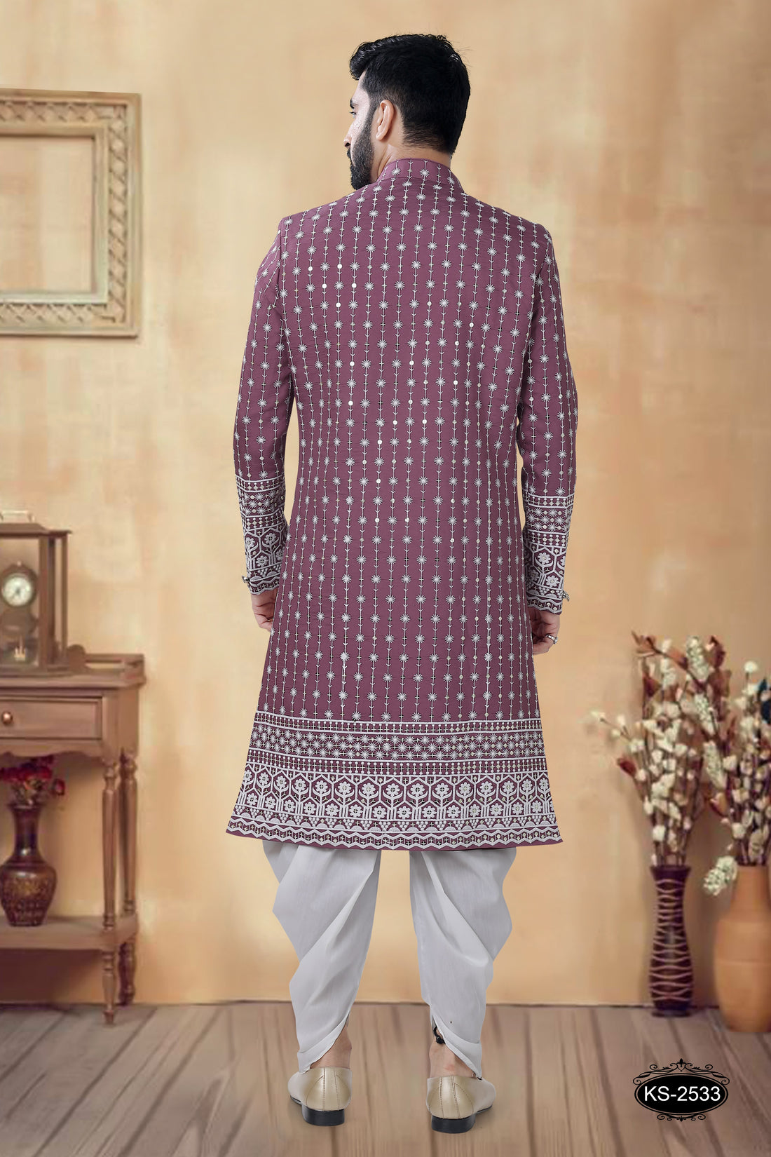 HEAVY PANEL INDO-WESTERN SET IN PINK TONE FOR EVERY FESTIVITY