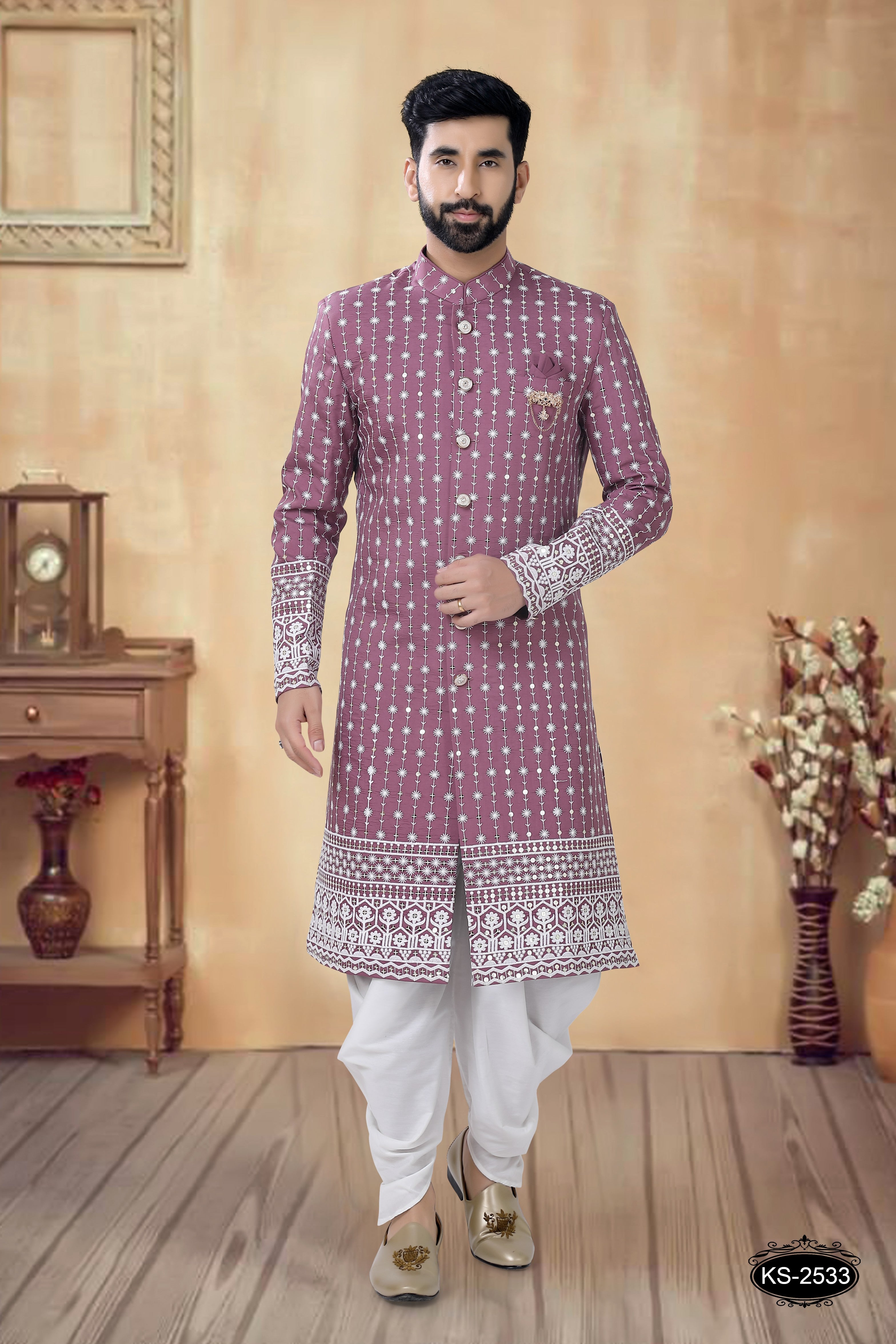 HEAVY PANEL INDO-WESTERN SET IN PINK TONE FOR EVERY FESTIVITY