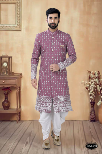 HEAVY PANEL INDO-WESTERN SET IN PINK TONE FOR EVERY FESTIVITY
