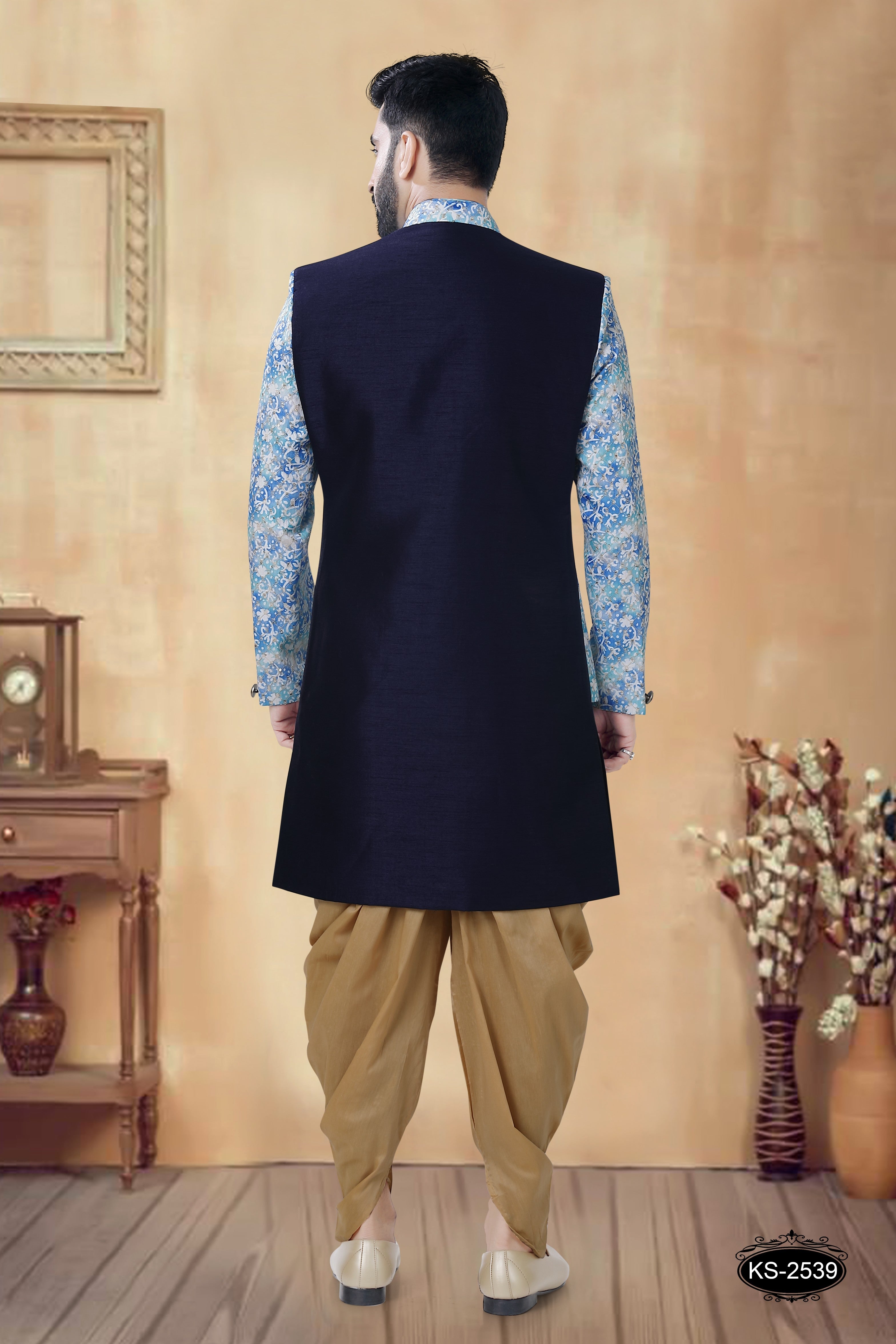 BLUE TONE UNIQUE STYLE INDO-WESTERN SET FOR EVERY FESTIVITY