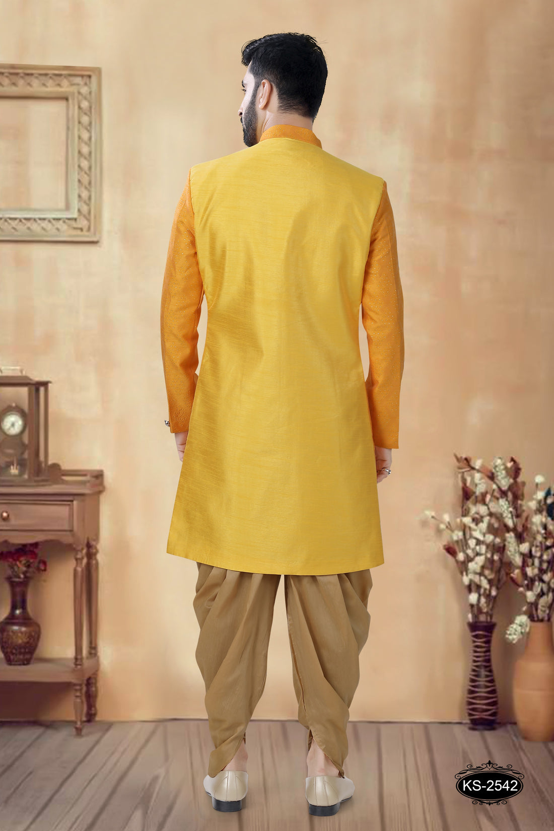 YELLOW TONE UNIQUE STYLE INDO-WESTERN SET FOR EVERY FESTIVITY
