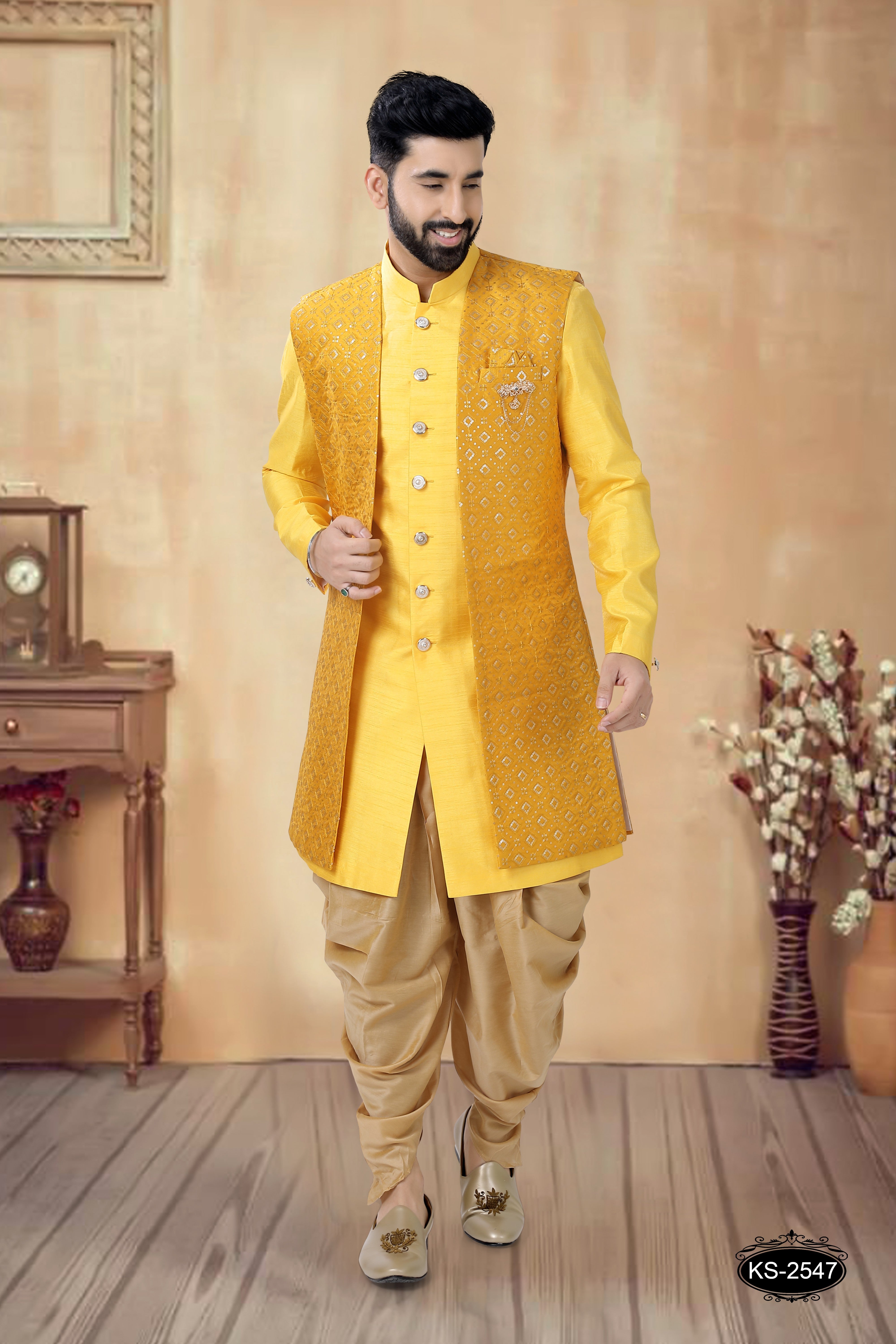 YELLOW HUE JACKET SET PERFECT FOR EVERY FESTIVITY