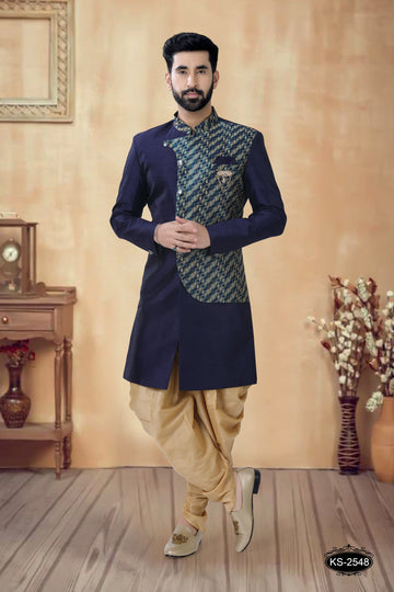 UNIQUE STYLE INDO-WESTERN IN BLUE SET FOR EVERY FESTIVITY