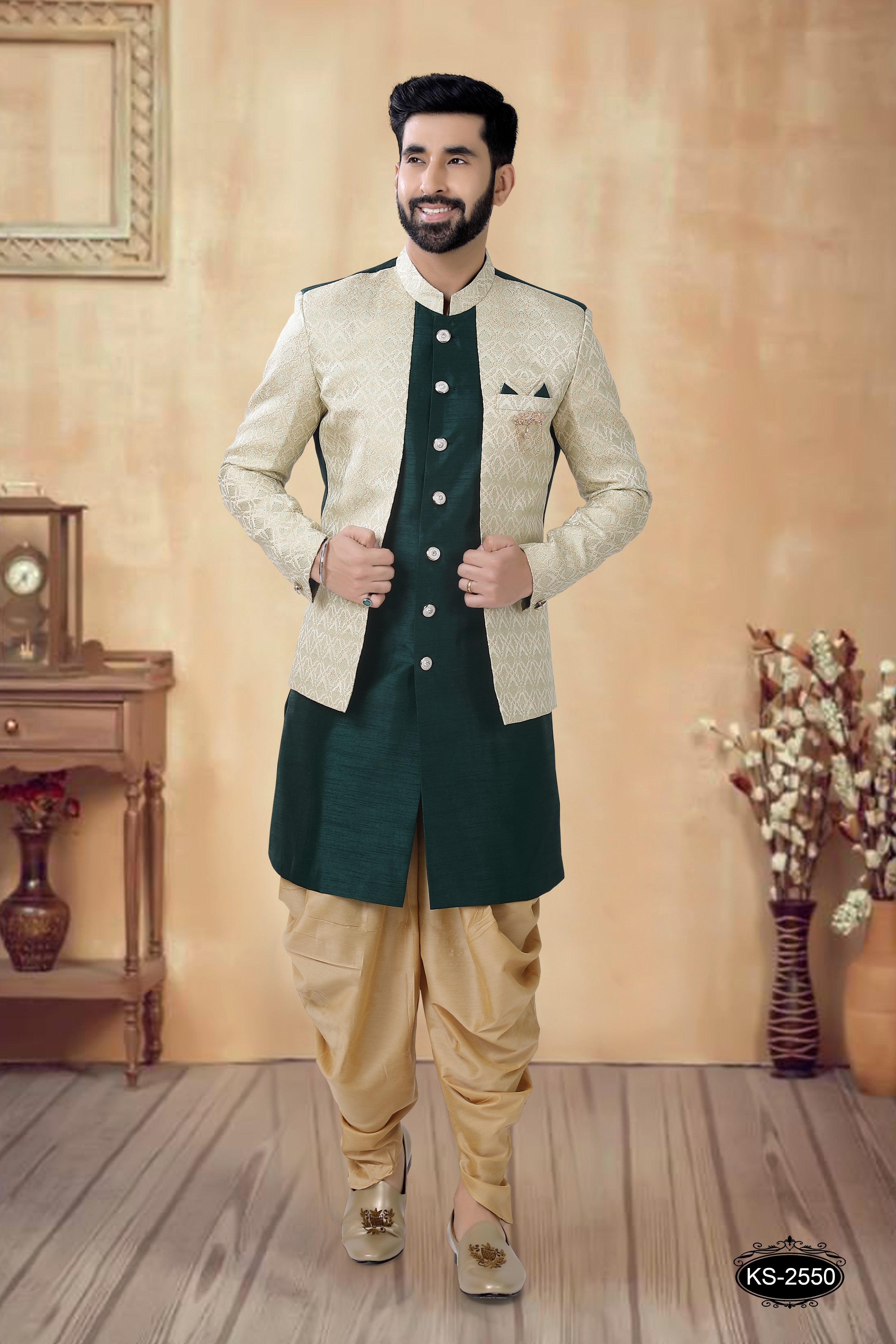 GREEN HUE INDO-WESTERN SET IN UNIQUE STYLE FOR EVERY FESTIVITY