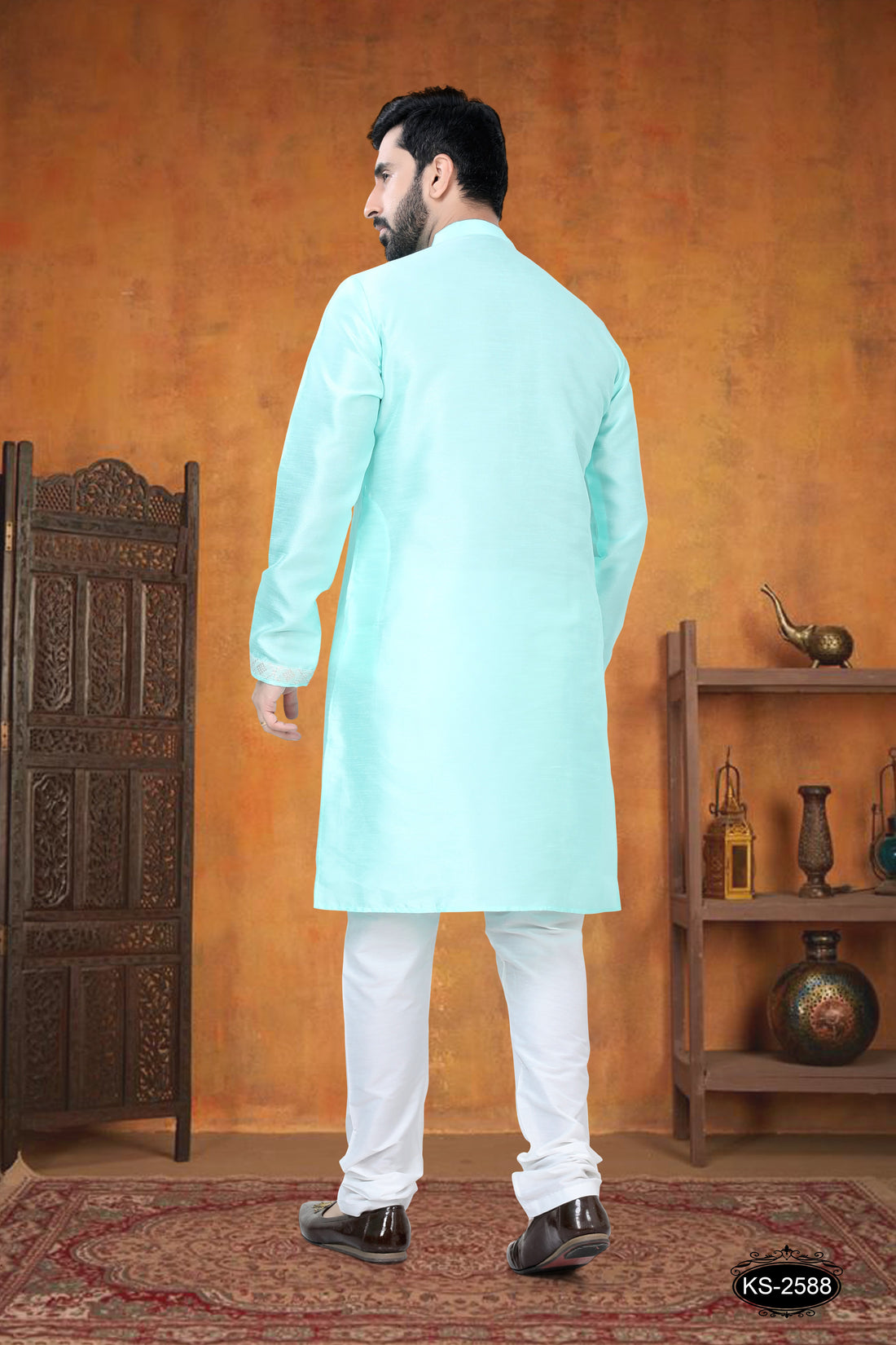 DESIGNER PATTERN KURTA SET IN BLUE HUE