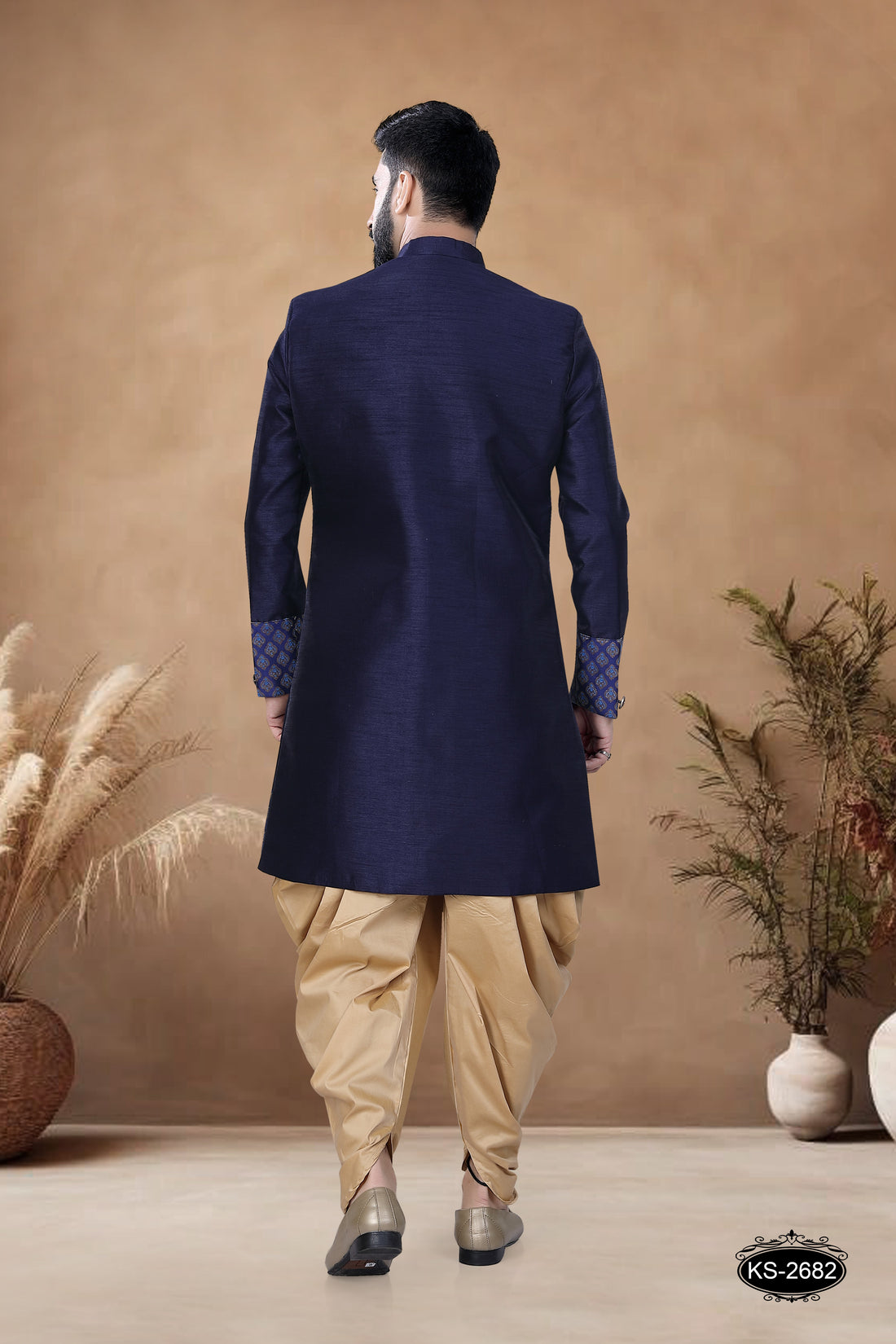 INDO-WESTERN SET IN BLUE HUE WITH DESIGNER PATTA