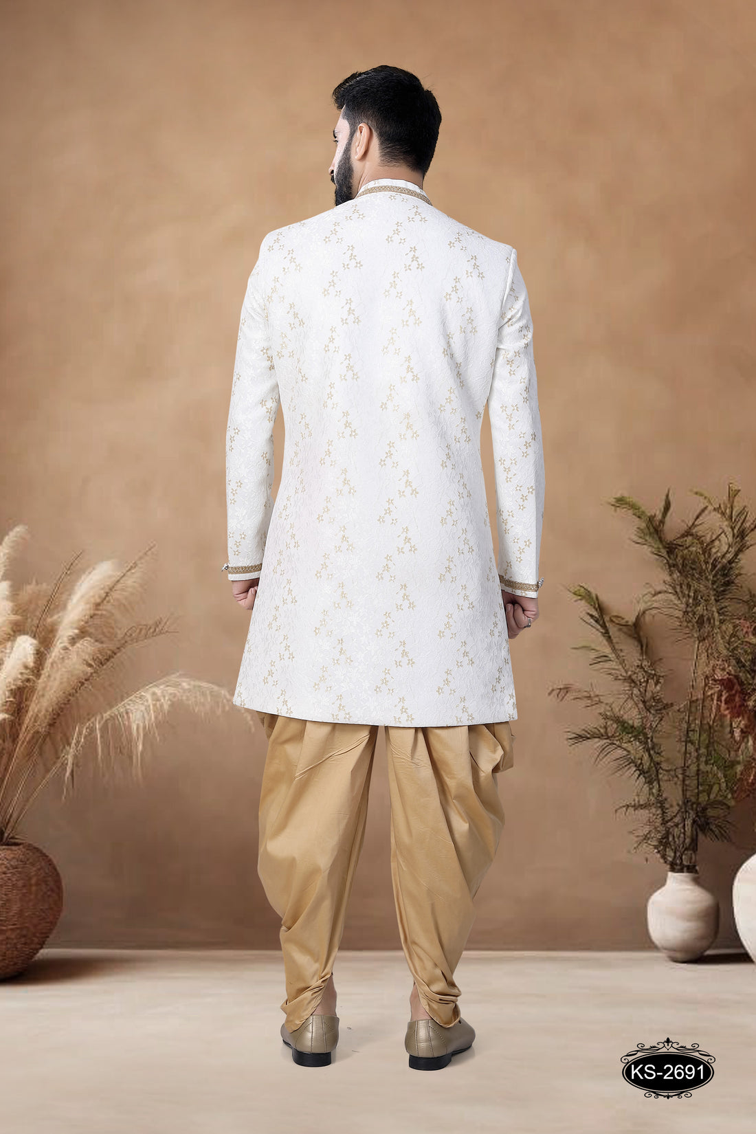 RICH WHITE TONE INDO-WESTERN SET WITH DESIGNER LACE