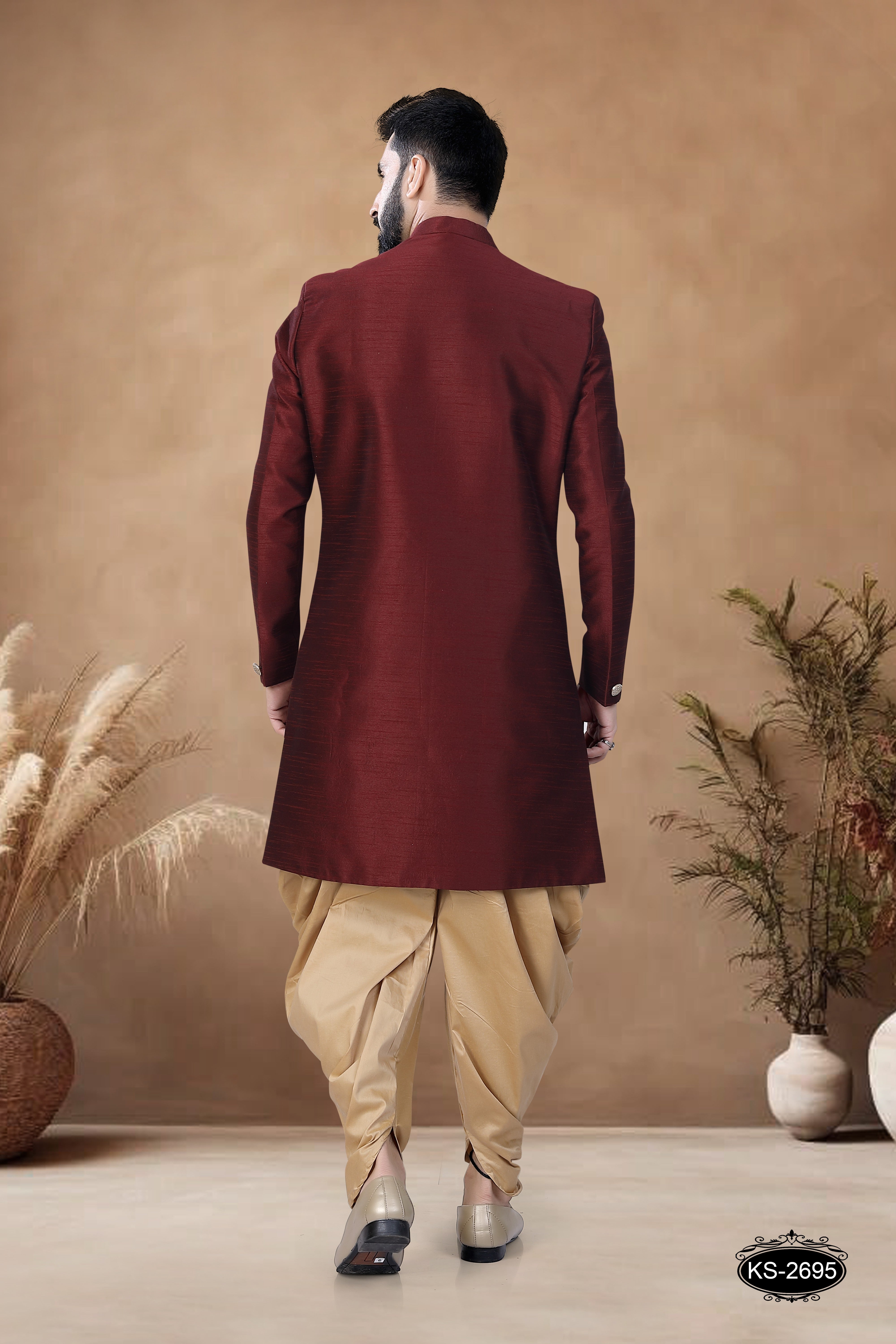 UNIQUE DUPATTA STYLE INDO-WESTERN SET IN MAROON HUE