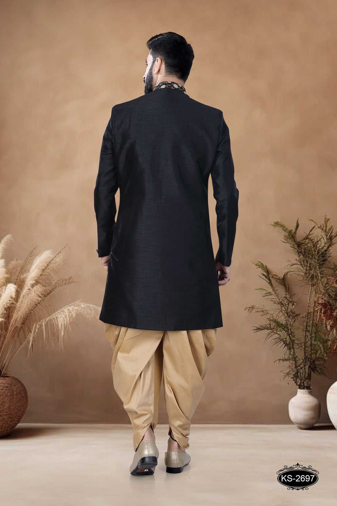 UNIQUE JACKET STYLE INDO-WESTERN SET IN BLACK