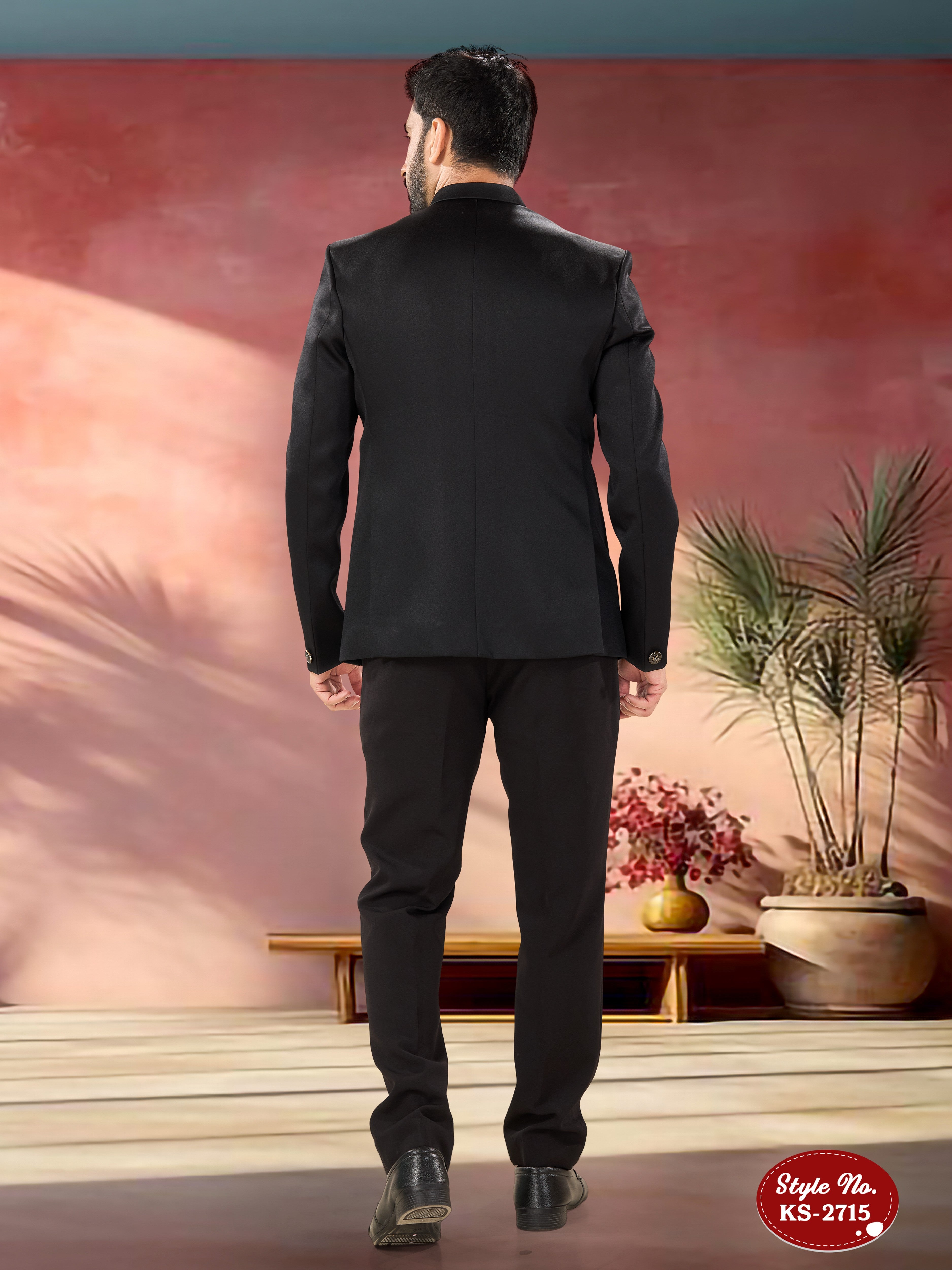 BANDHGALA SET IN RICH BLACK TONE WITH UNIQUE HAND EMBROIDERY