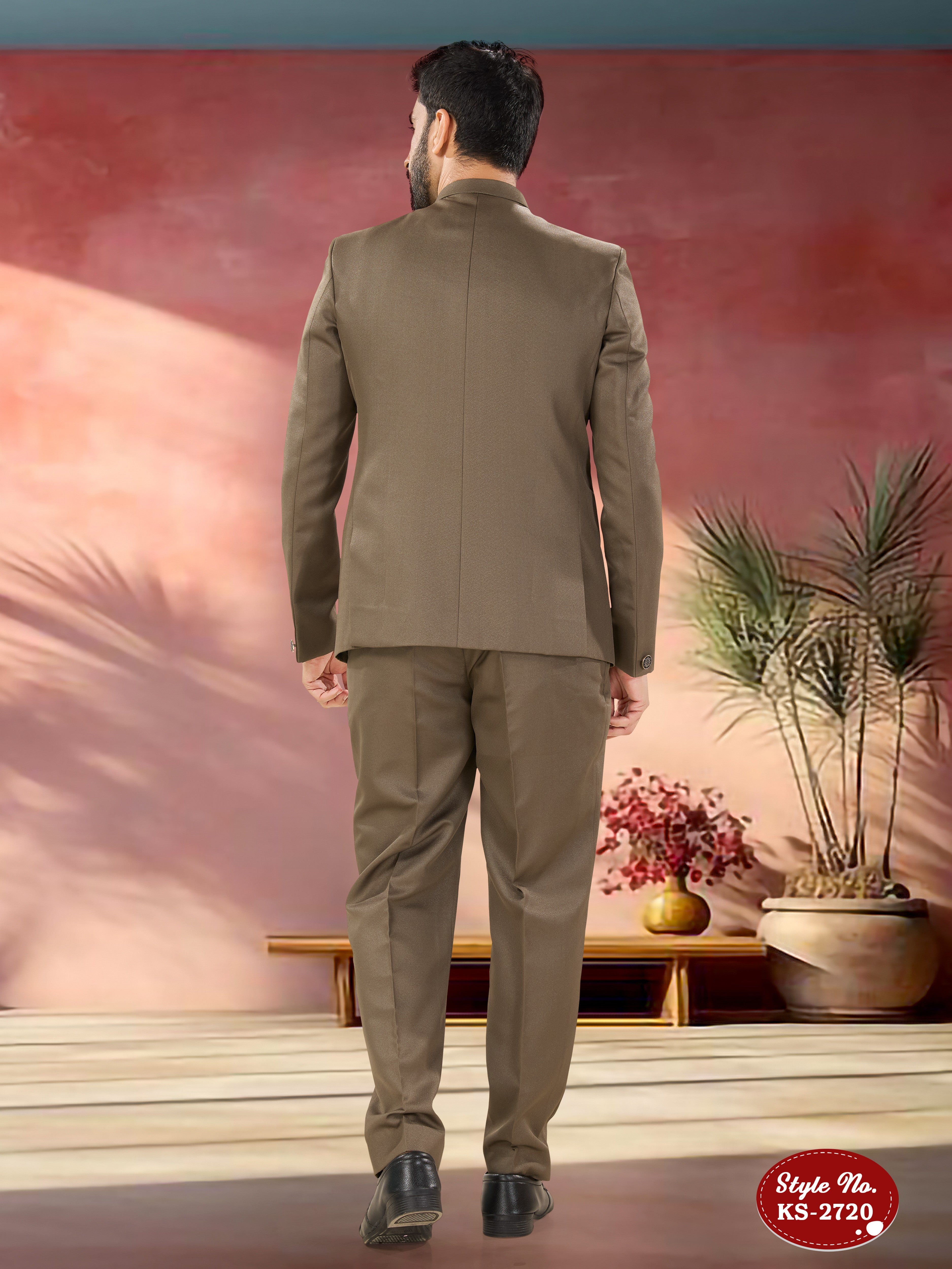 MEHANDI BROWN HUE BANDHGALA SET PERFECT FOR EVERY WEDDING CEREMONIES