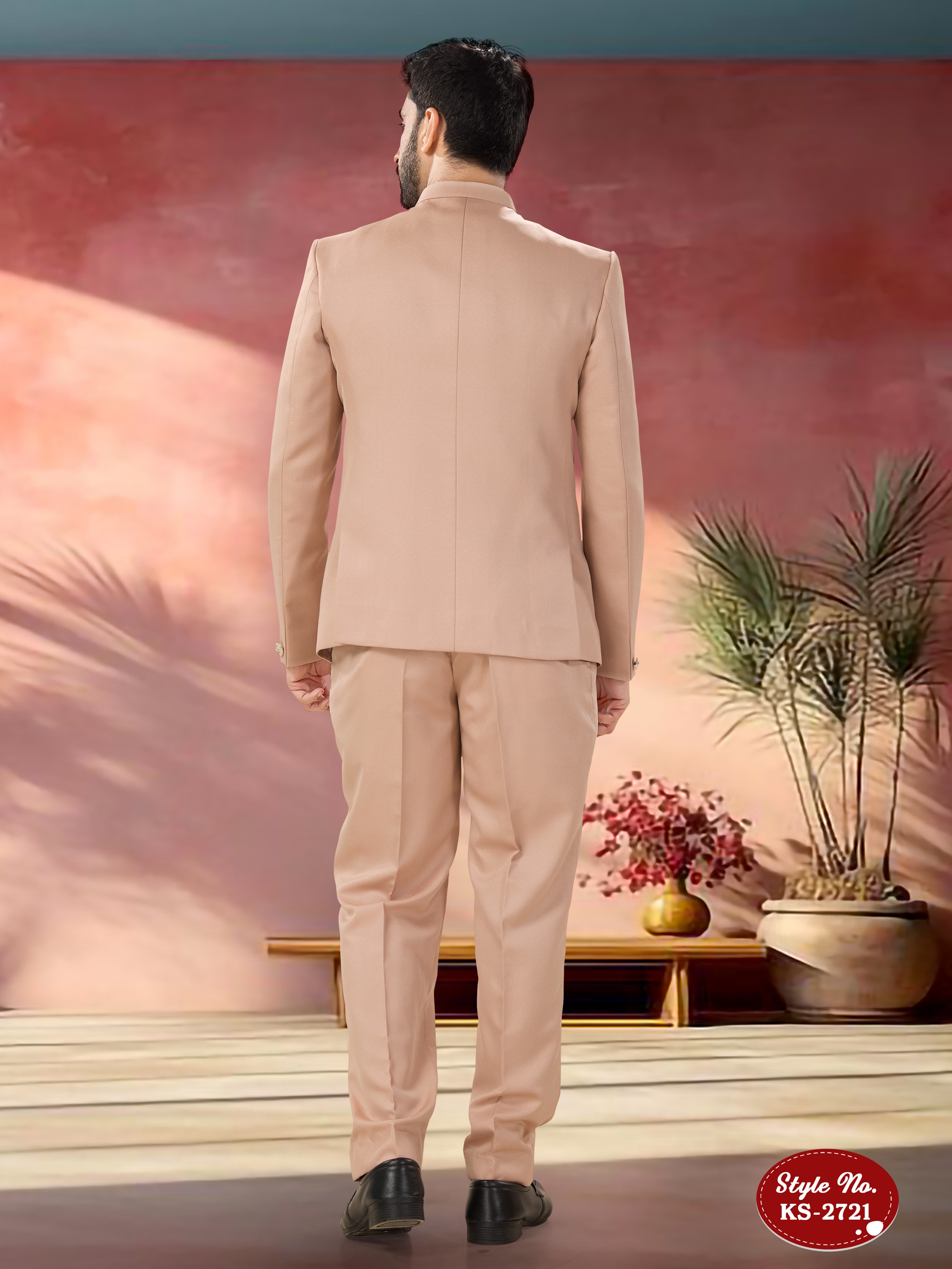 PINK TONE BANDHGALA SET WITH UNIQUE STYLE