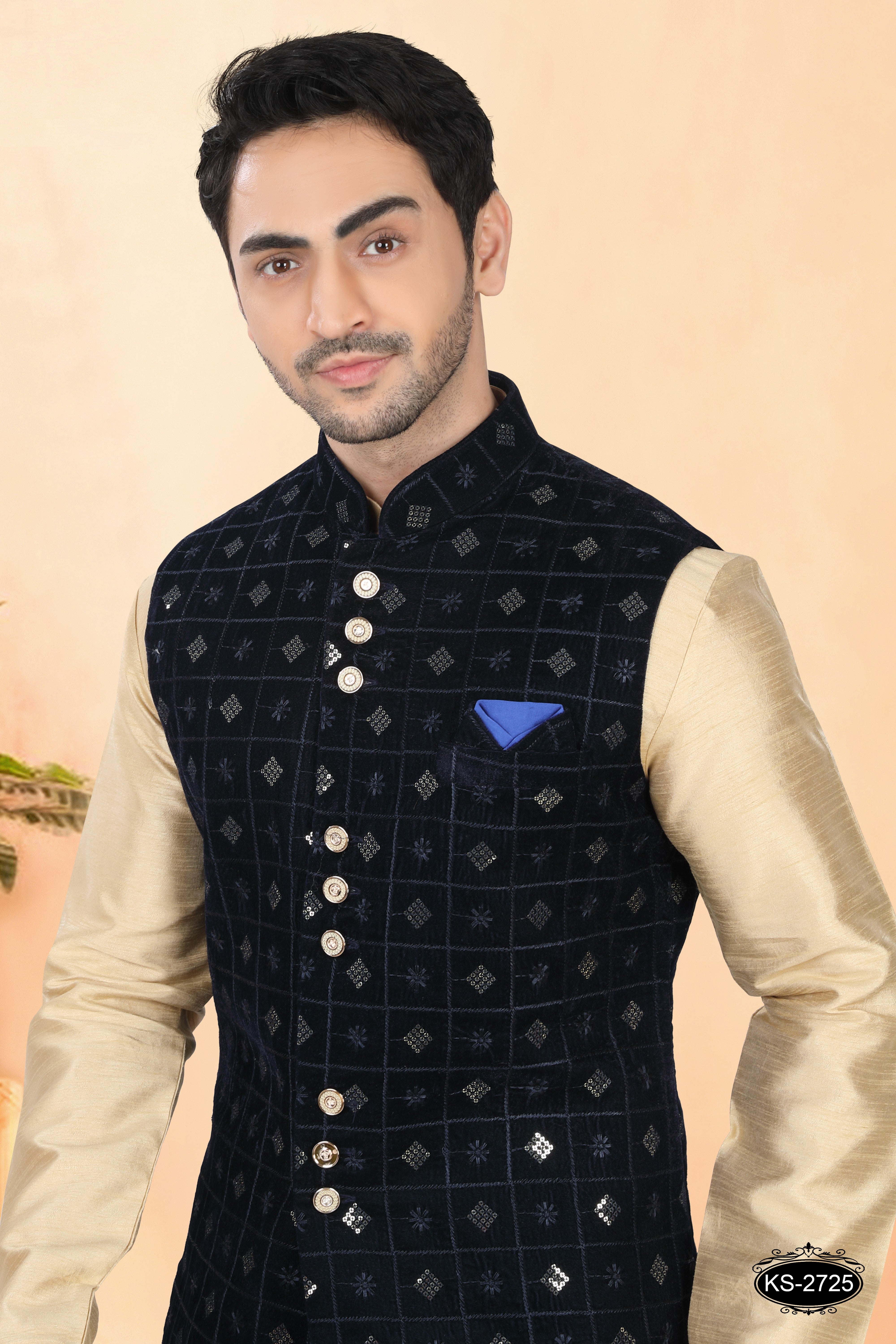 BLUE TONE ONLY JACKET IN VELVET FOR EVERY OCCASIONS