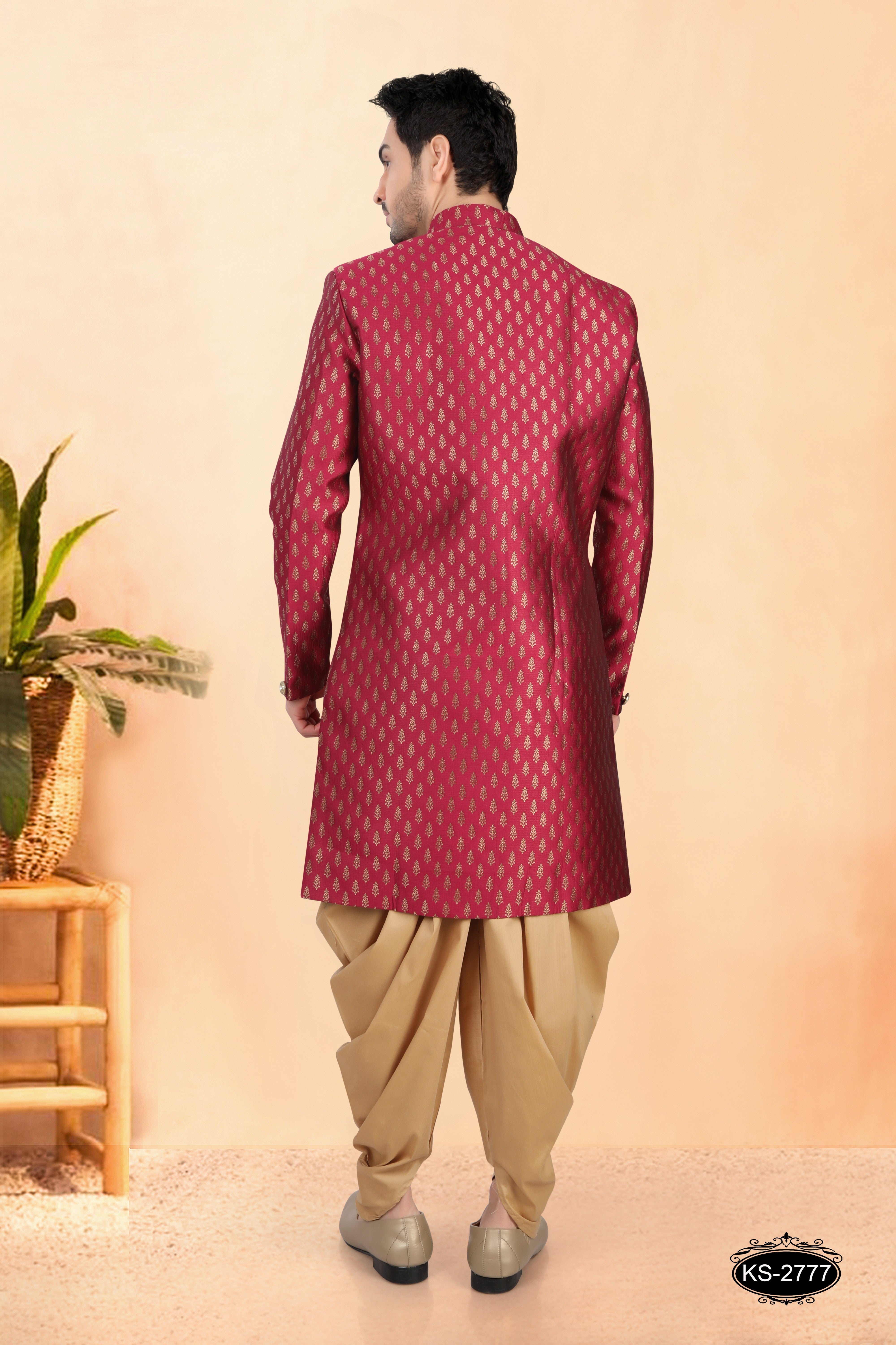 RANI-PINK HUE INDO-WESTERN SET WITH SELF-DESIGN FOR EVERY OCCASIONS