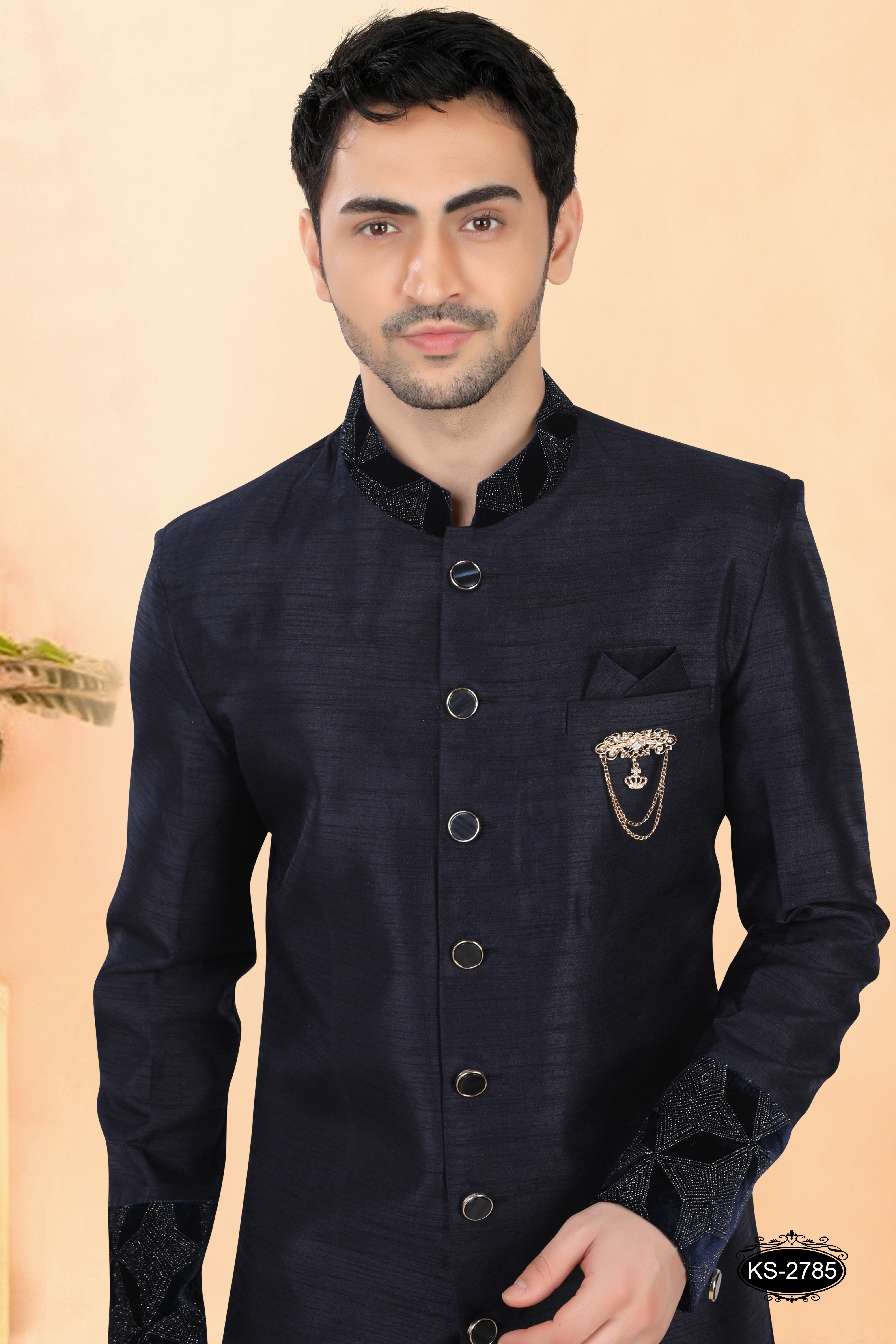 UNIQUE STYLE INDO-WESTERN SET IN BLUE TONE WITH DESIGNER PATTA