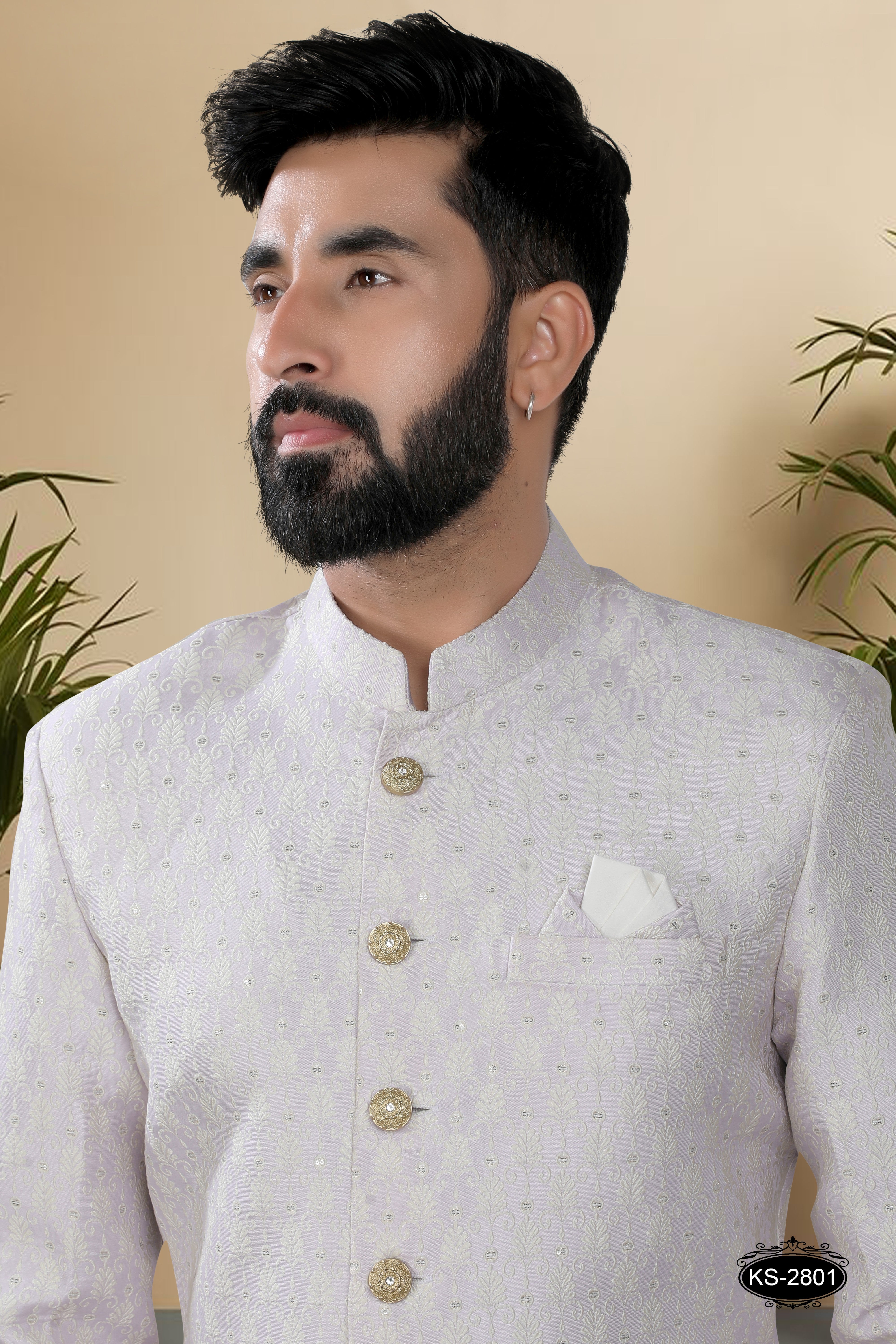 LIGHT-PURPLE HUE INDO-WESTERN SET WITH SELF-DESIGN FOR EVERY FESTIVITY