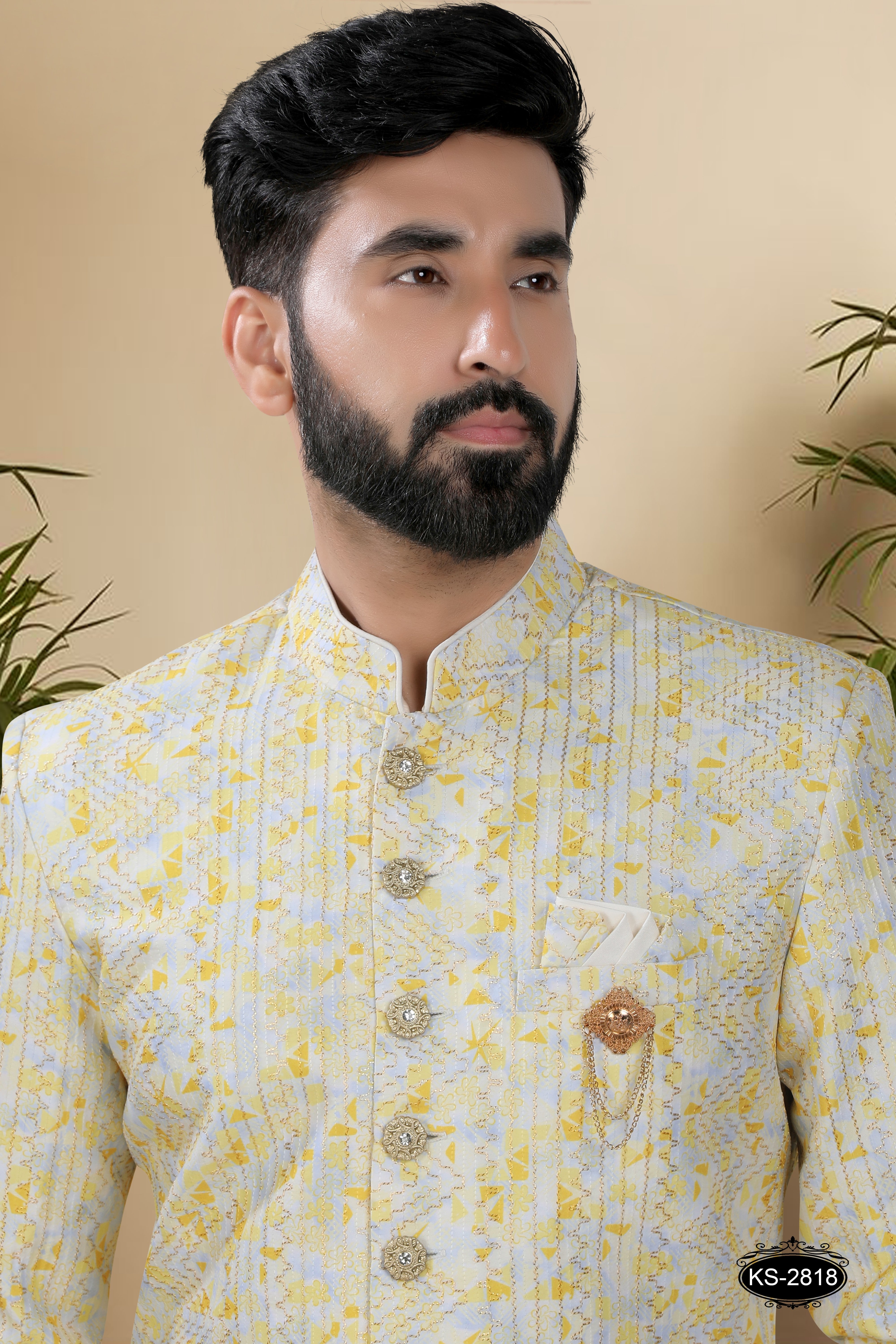 YELLOW HUE INDO-WESTERN SET WITH THREAD EMBROIDERY ALL-OVER FOR EVERY OCCASIONS