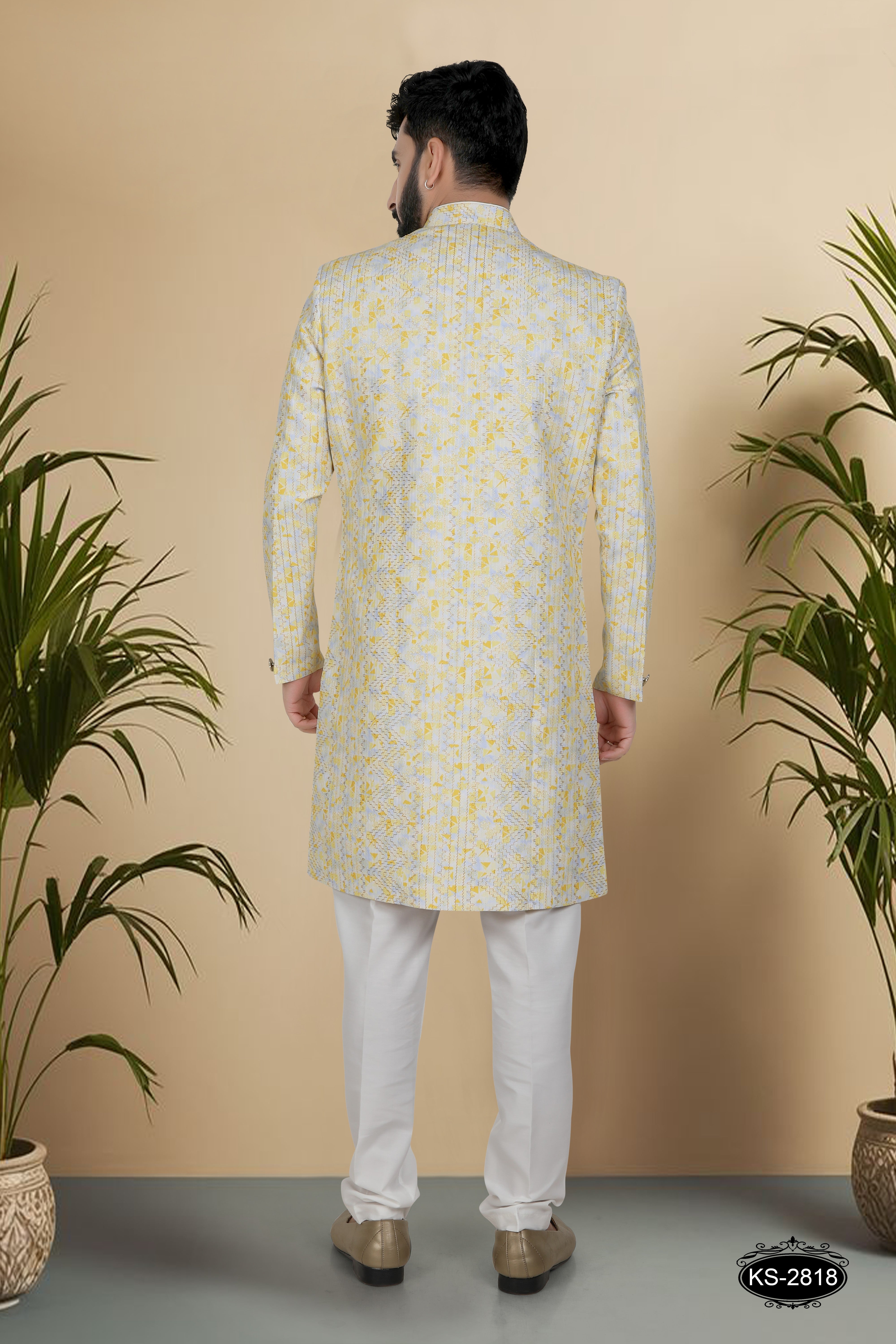 YELLOW HUE INDO-WESTERN SET WITH THREAD EMBROIDERY ALL-OVER FOR EVERY OCCASIONS