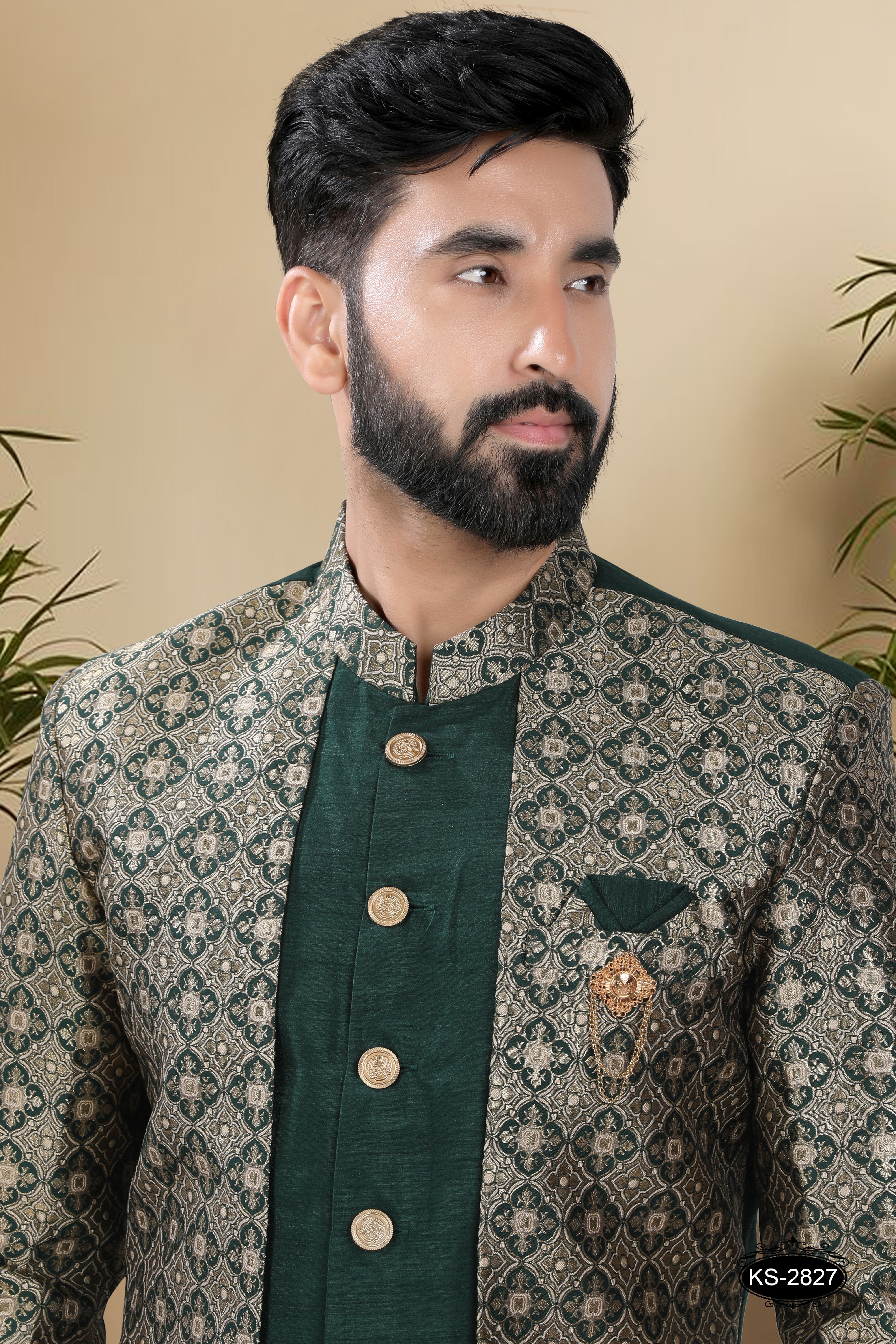 UNIQUE STYLE  IN GREEN HUE INDO-WESTERN SET FOR EVERY FESTIVITY