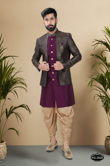 PURPLE HUE INDO-WESTERN SET IN UNIQUE PATTERN FOR EVERY OCCASIONS