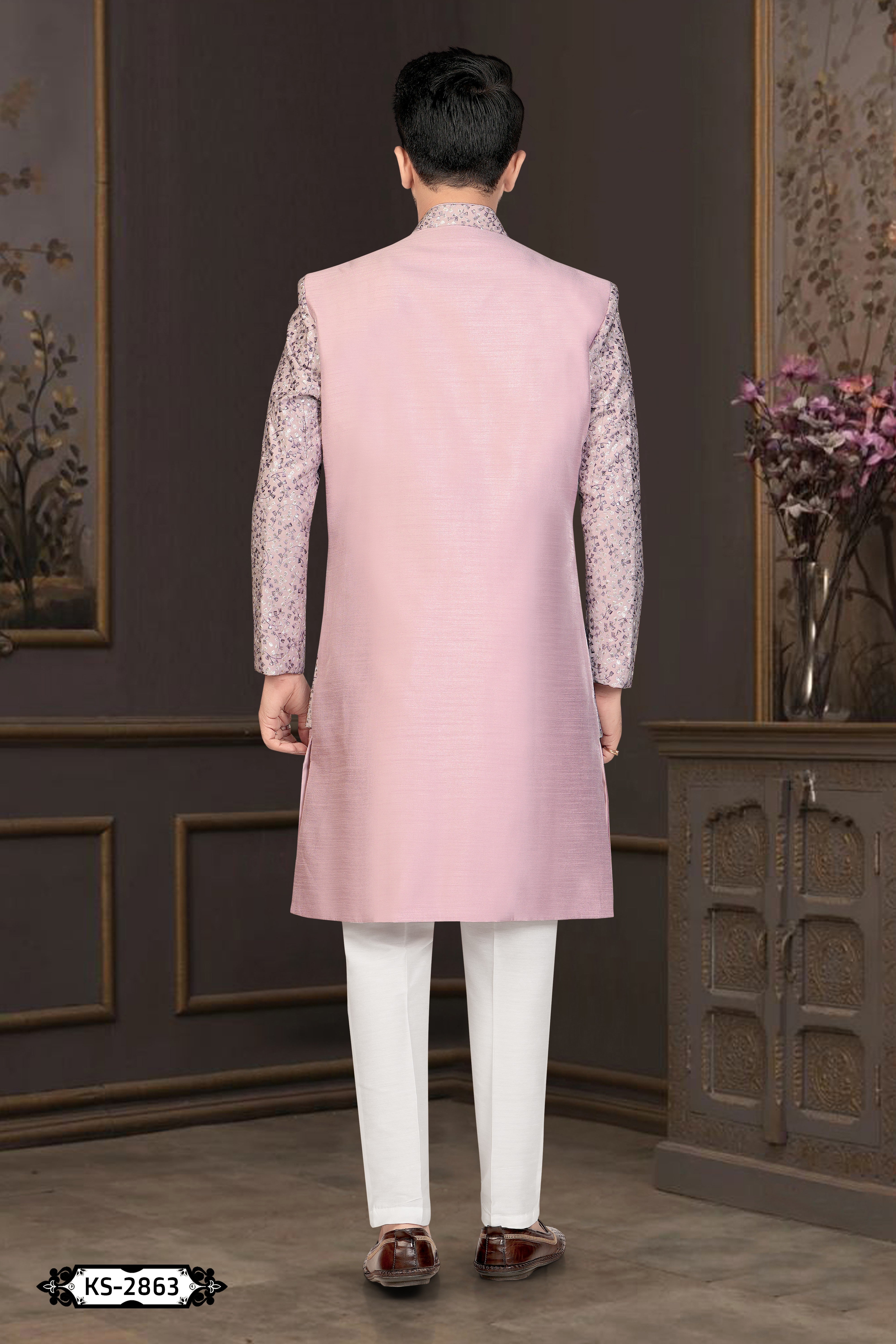 ONION-PINK HUE INDO-WESTERN SET IN UNQUE STYLE FOR EVERY OCCASIONS
