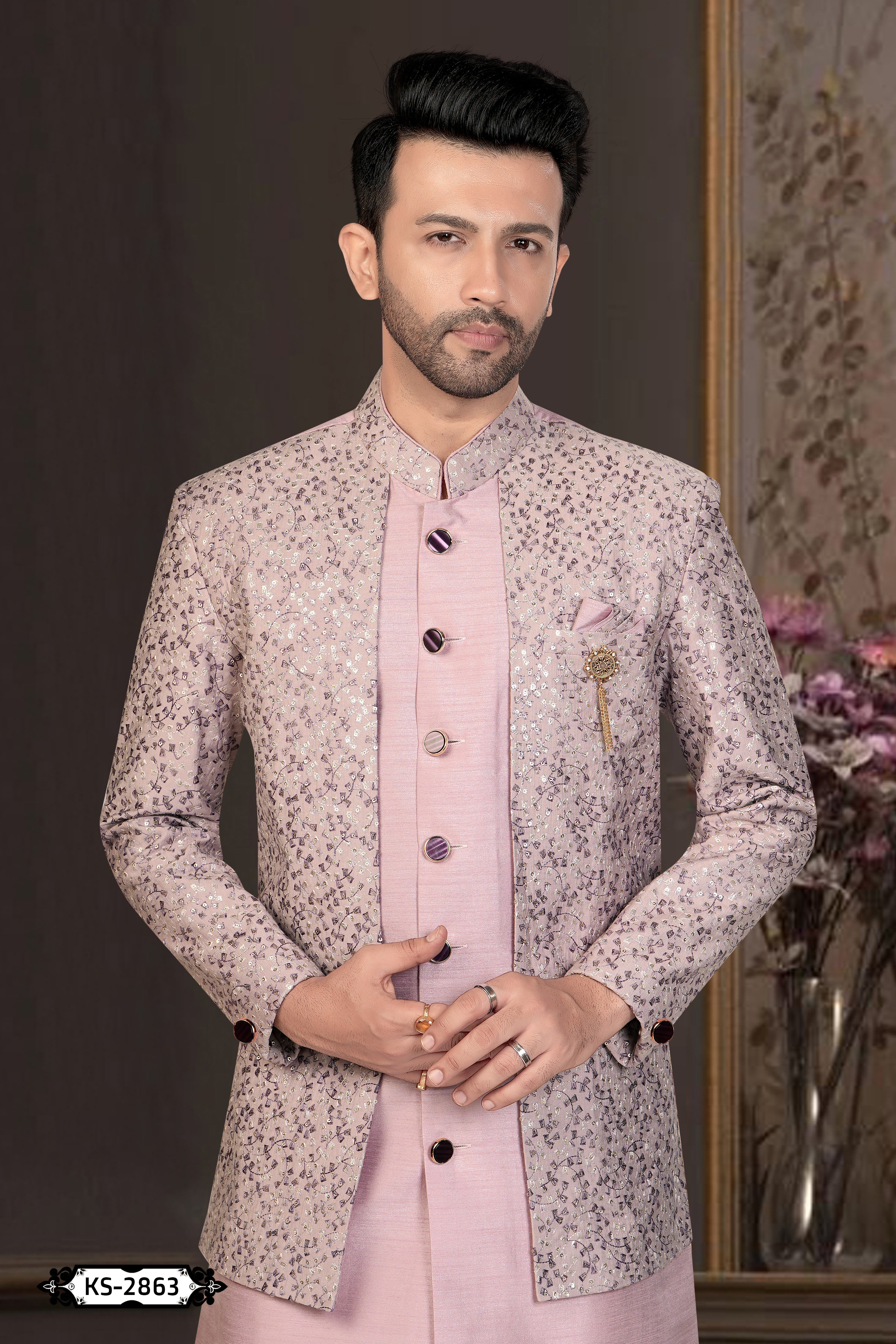 ONION-PINK HUE INDO-WESTERN SET IN UNQUE STYLE FOR EVERY OCCASIONS