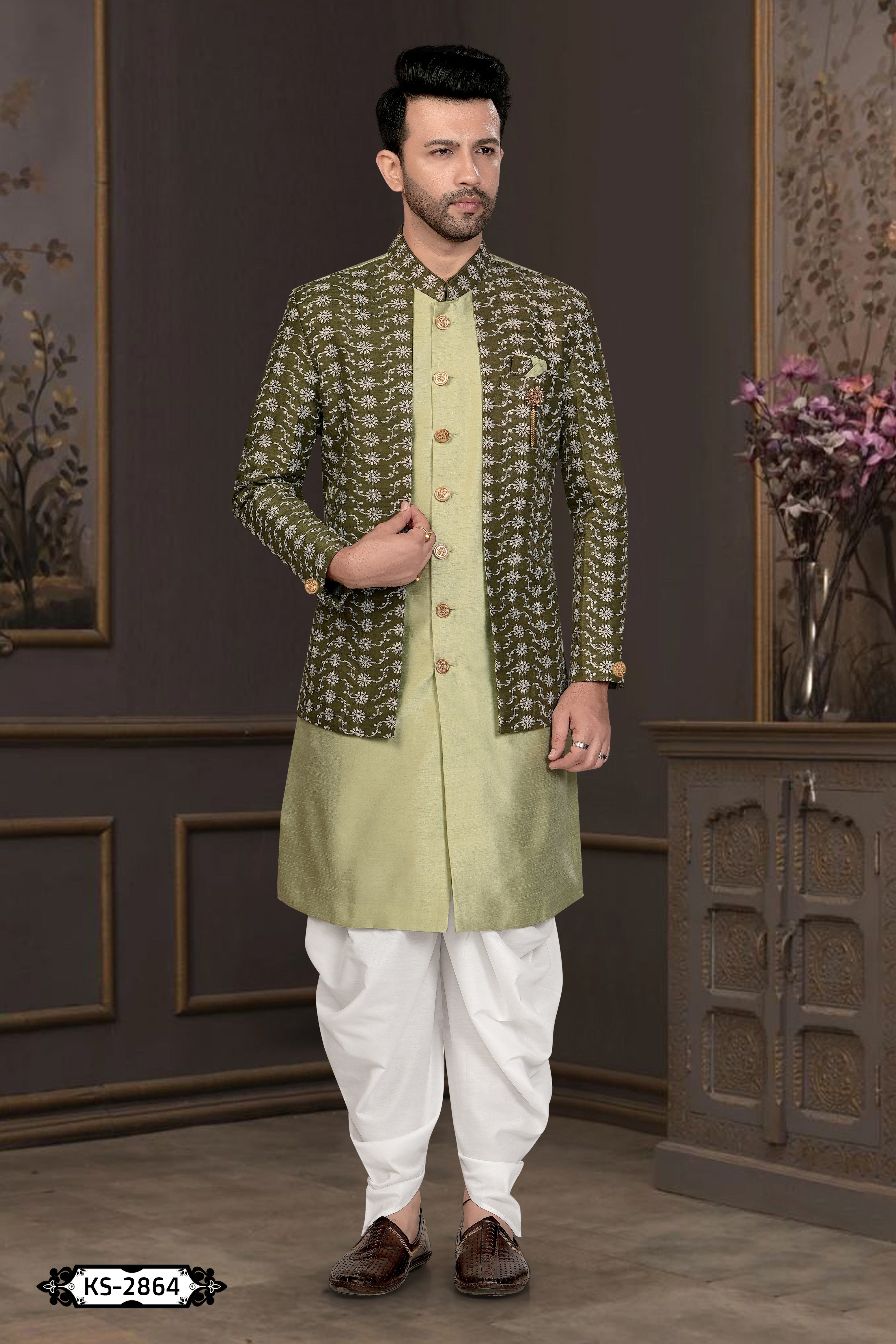 UNIQUE STYLE INDO-WESTERN SET IN GREEN HUE FOR EVERY OCCASIONS