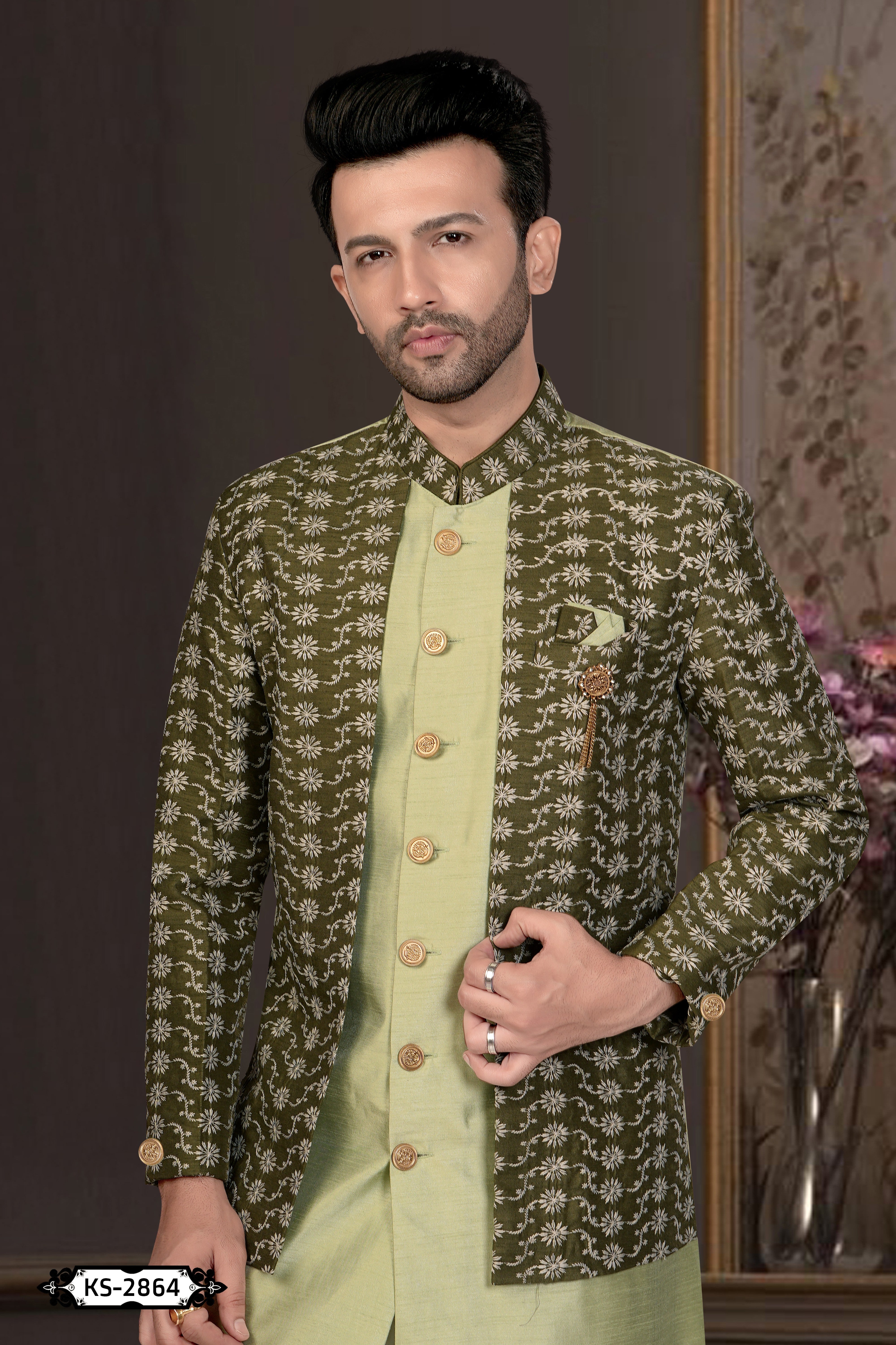 UNIQUE STYLE INDO-WESTERN SET IN GREEN HUE FOR EVERY OCCASIONS