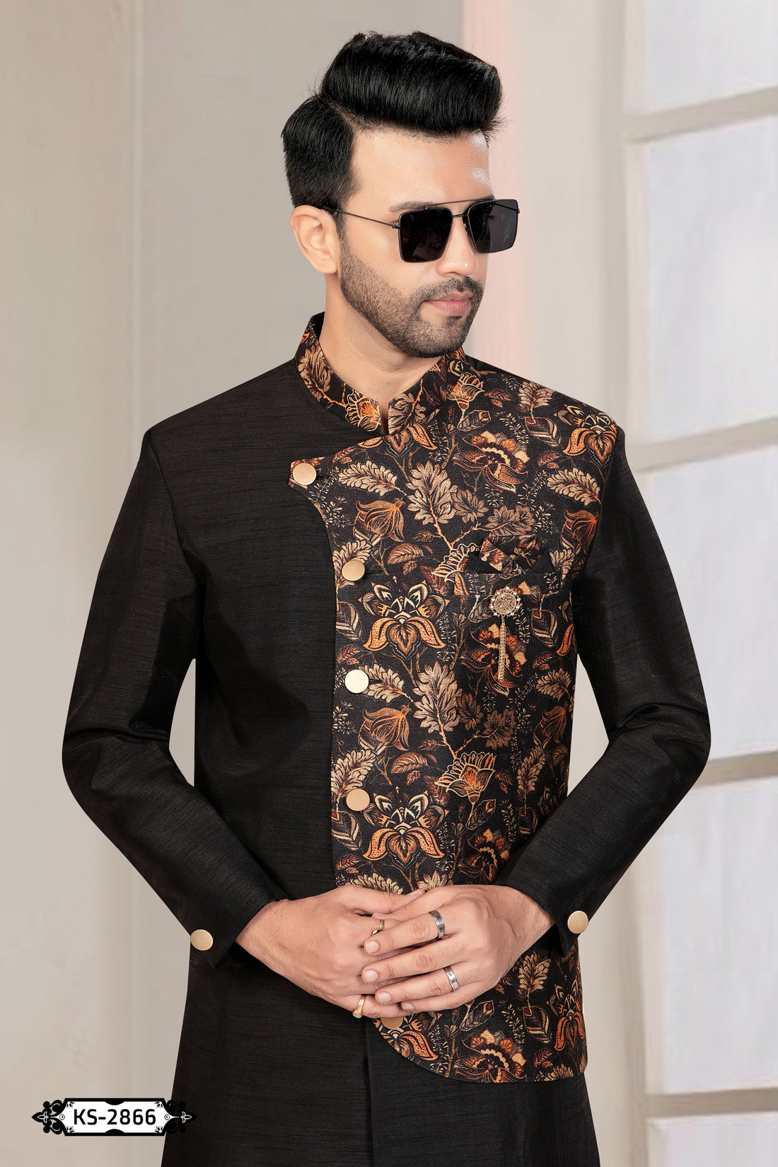 BLACK TONE INDO-WESTERN SET IN UNIQUE PATTERN FOR EVERY OCCASIONS