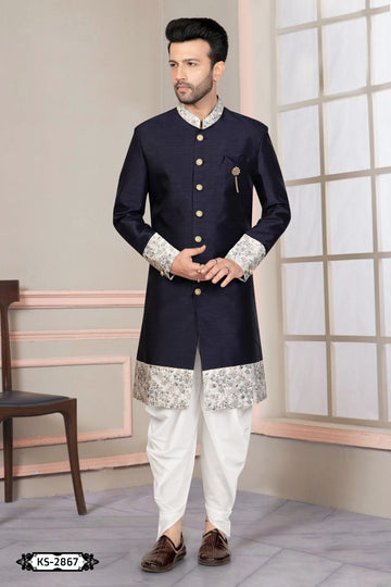 BLUE HUE INDO-WESTERN SET WITH DESIGNER PATTA FOR EVERY OCCASIONS