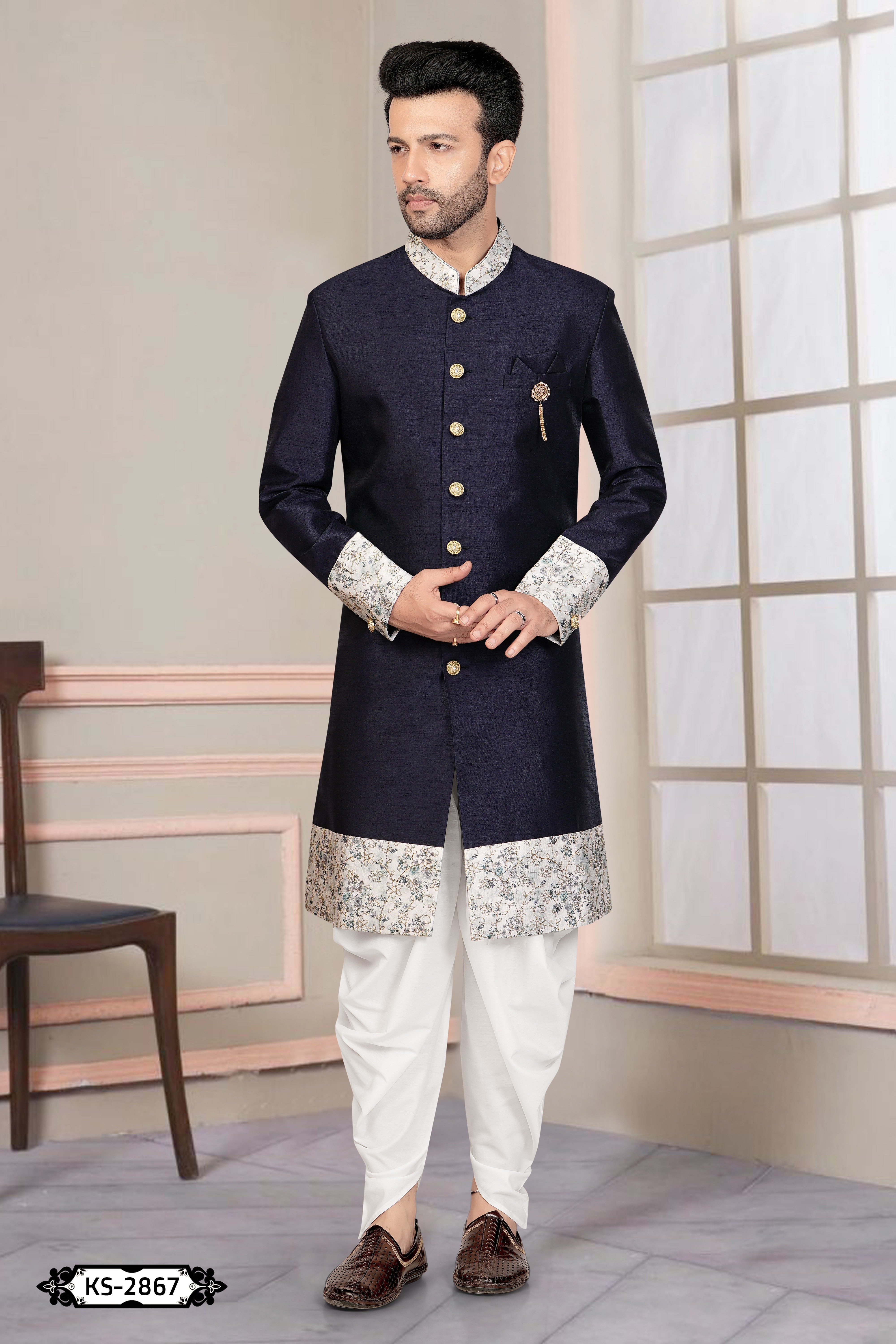 BLUE HUE INDO-WESTERN SET WITH DESIGNER PATTA FOR EVERY OCCASIONS