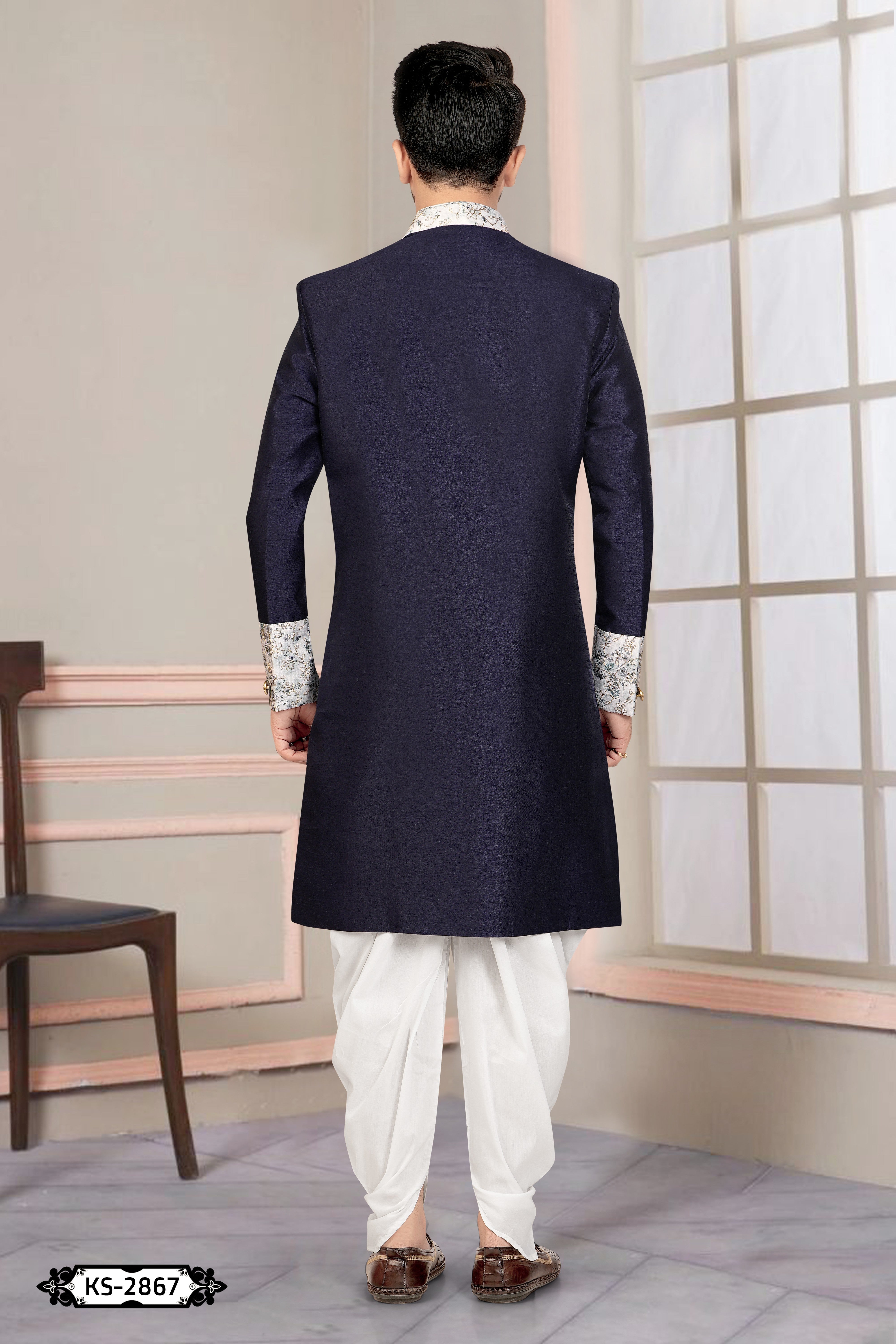 BLUE HUE INDO-WESTERN SET WITH DESIGNER PATTA FOR EVERY OCCASIONS