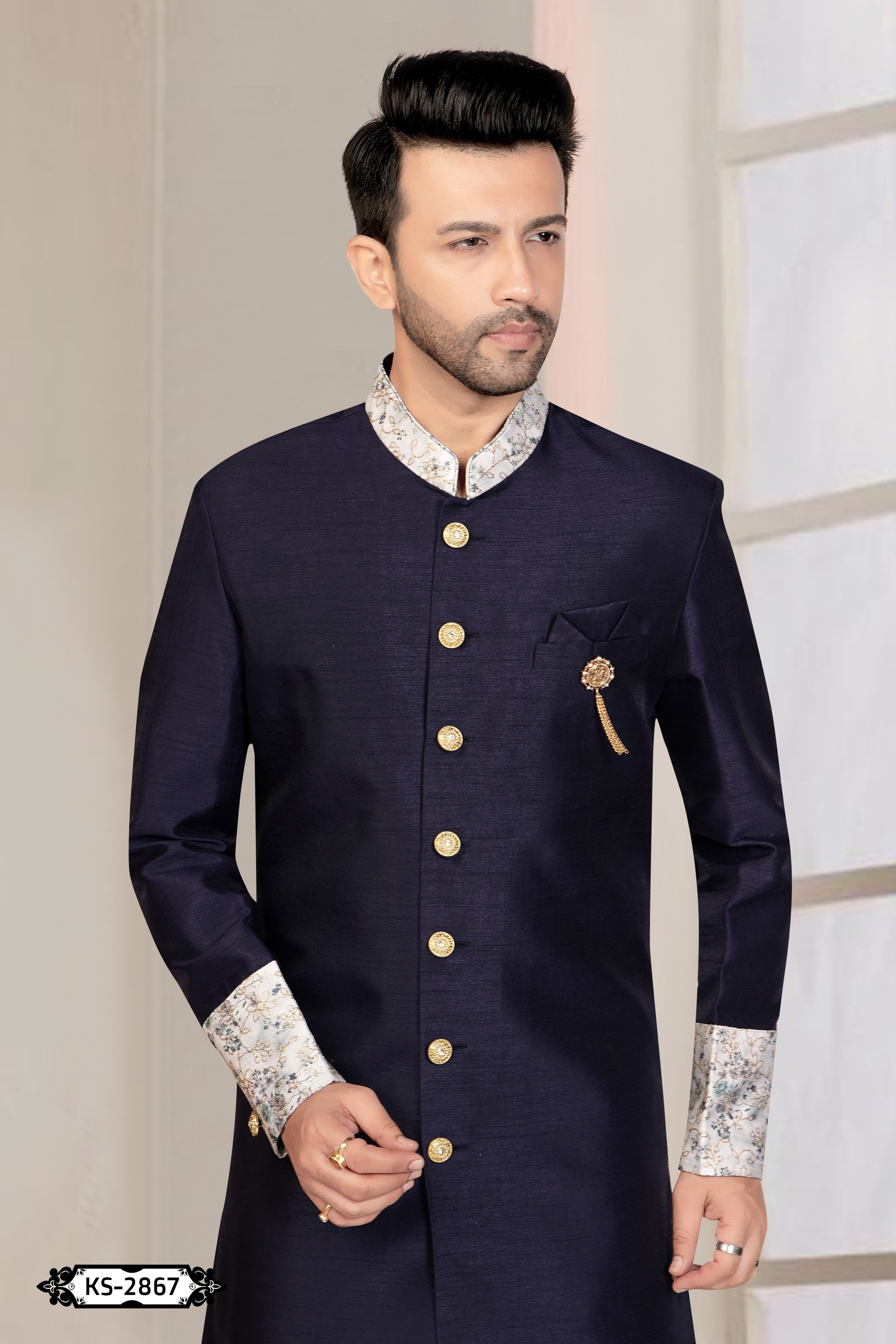 BLUE HUE INDO-WESTERN SET WITH DESIGNER PATTA FOR EVERY OCCASIONS
