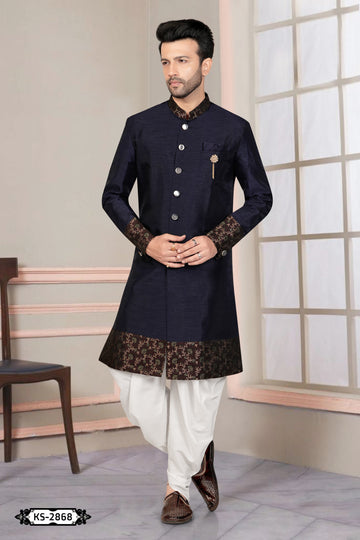 INDO-WESTERN SET IN BLUE TONE WITH DESIGNER PATTA FOR EVERY OCCASIONS