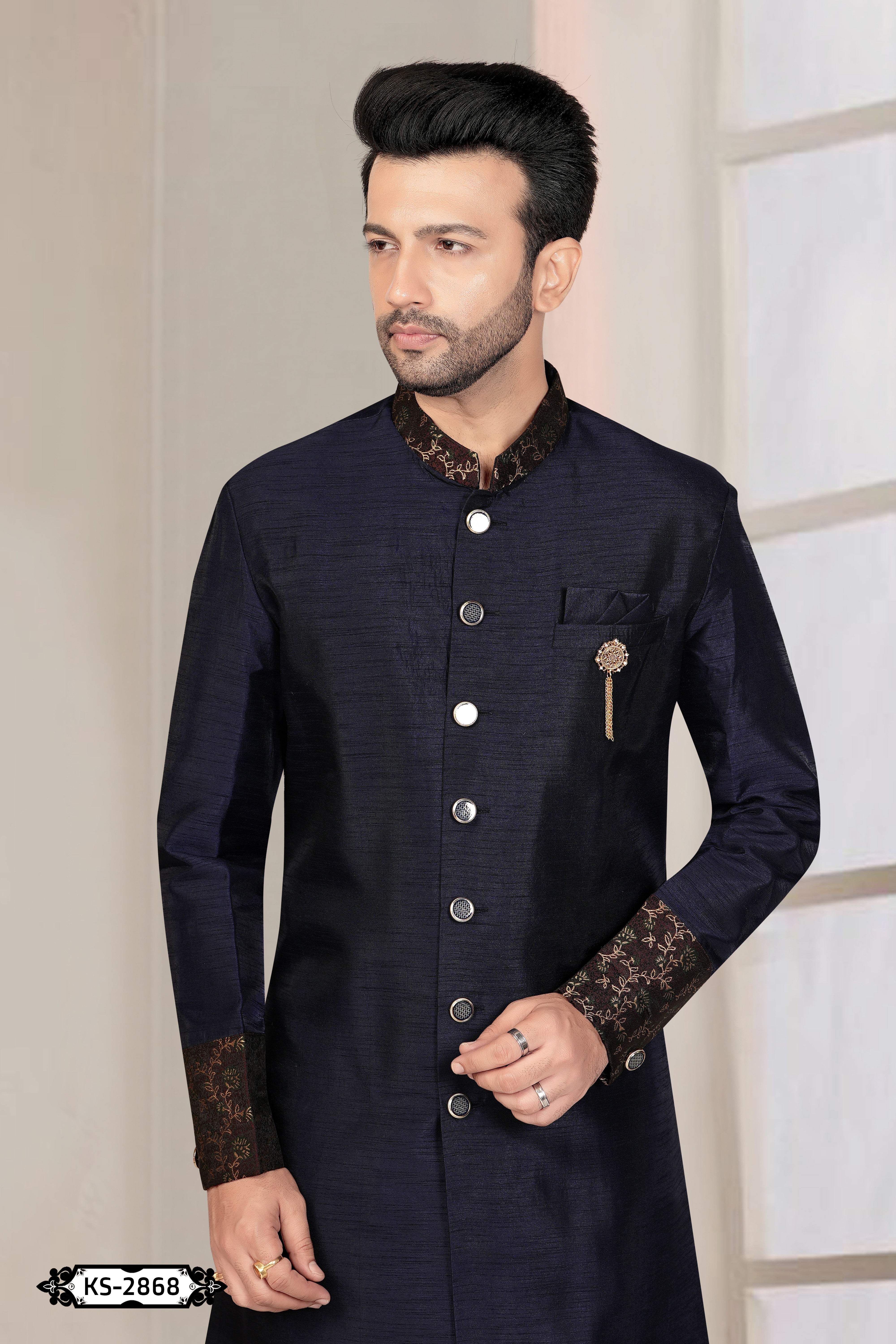 INDO-WESTERN SET IN BLUE TONE WITH DESIGNER PATTA FOR EVERY OCCASIONS