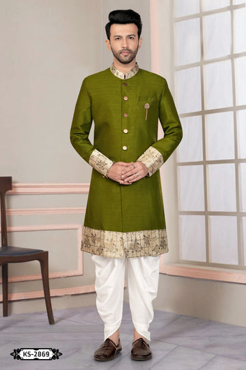 GREEN HUE INDO-WESTERN SET WITH DESIGNER PATTA FOR EVERY OCCASIONS