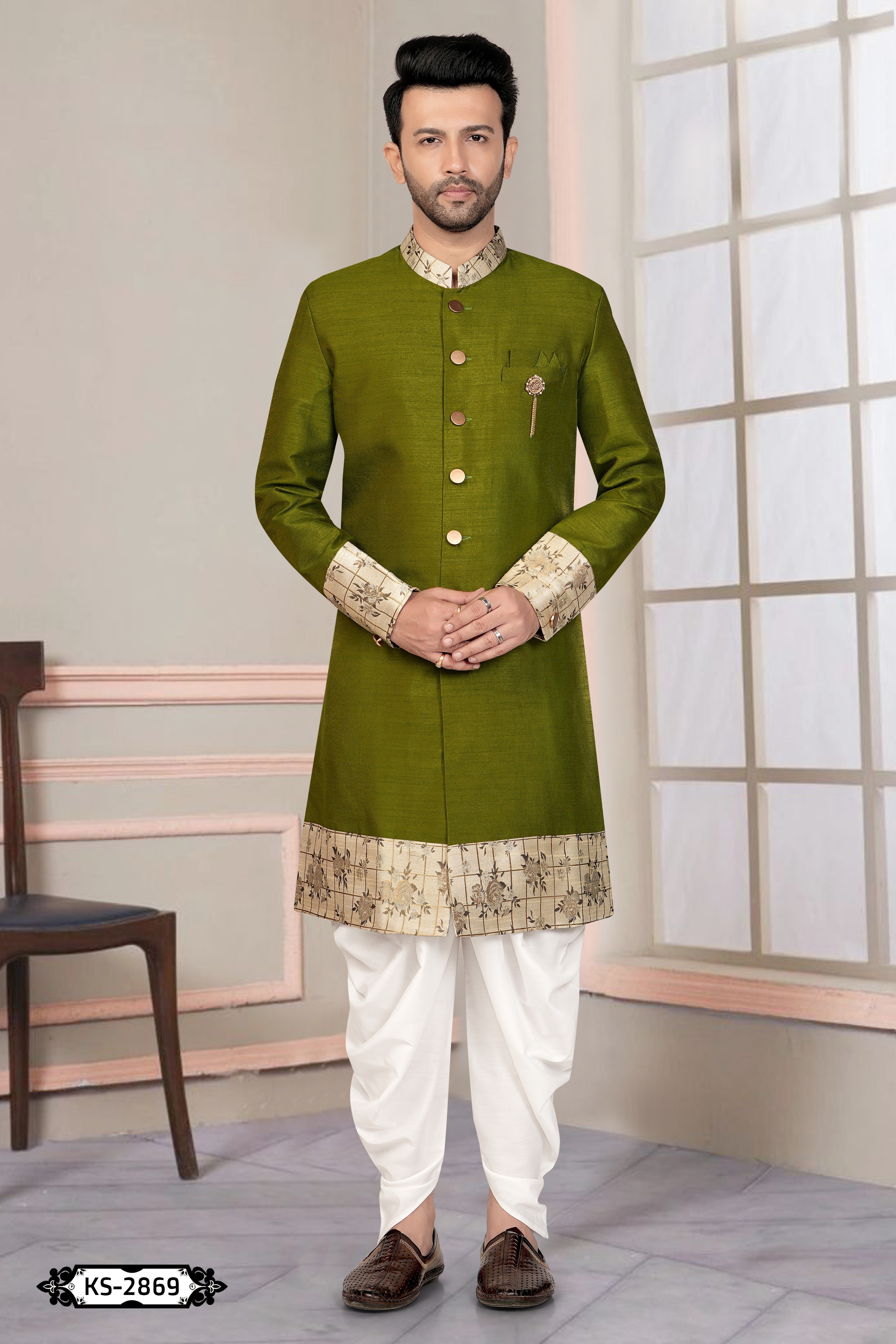 GREEN HUE INDO-WESTERN SET WITH DESIGNER PATTA FOR EVERY OCCASIONS