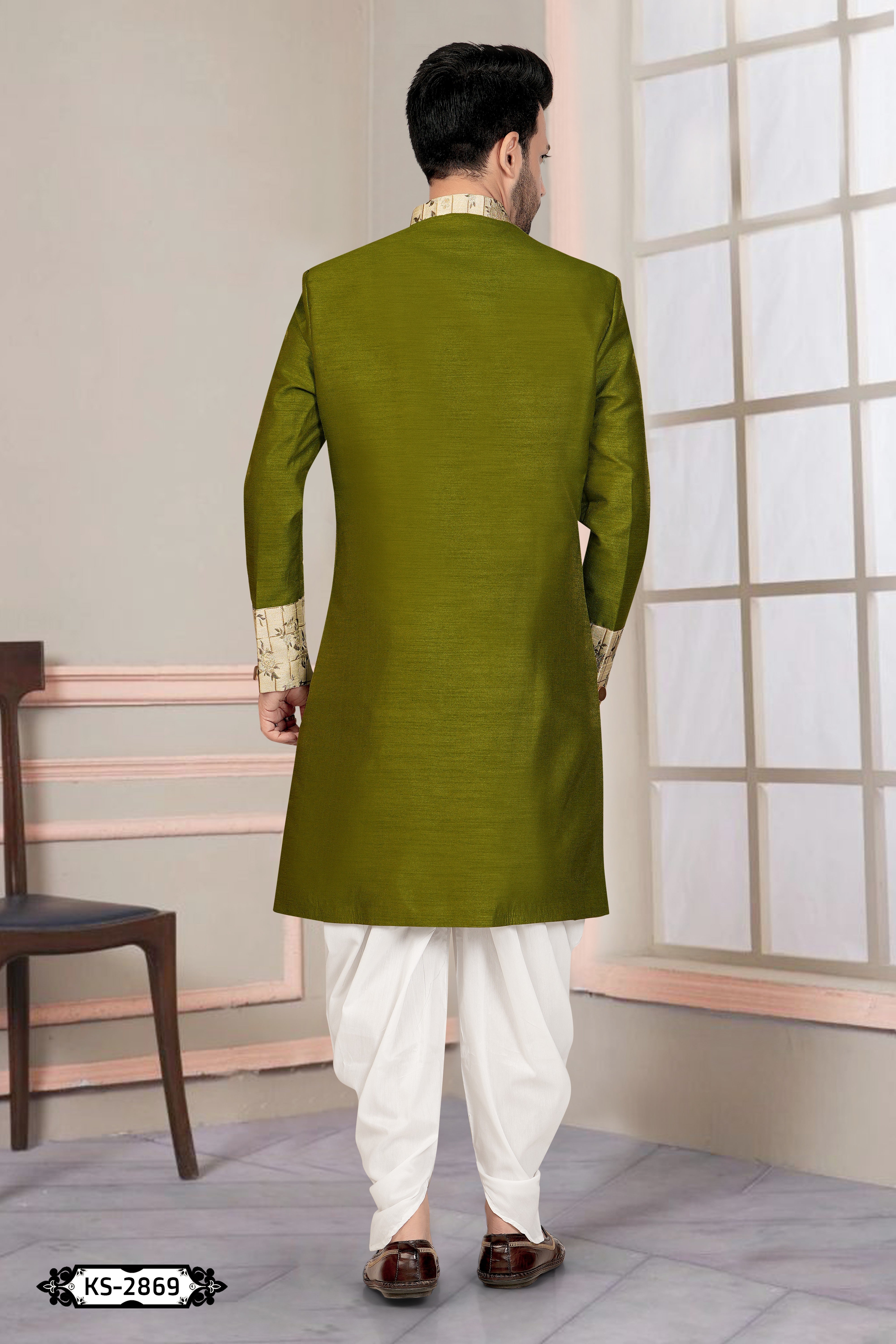 GREEN HUE INDO-WESTERN SET WITH DESIGNER PATTA FOR EVERY OCCASIONS